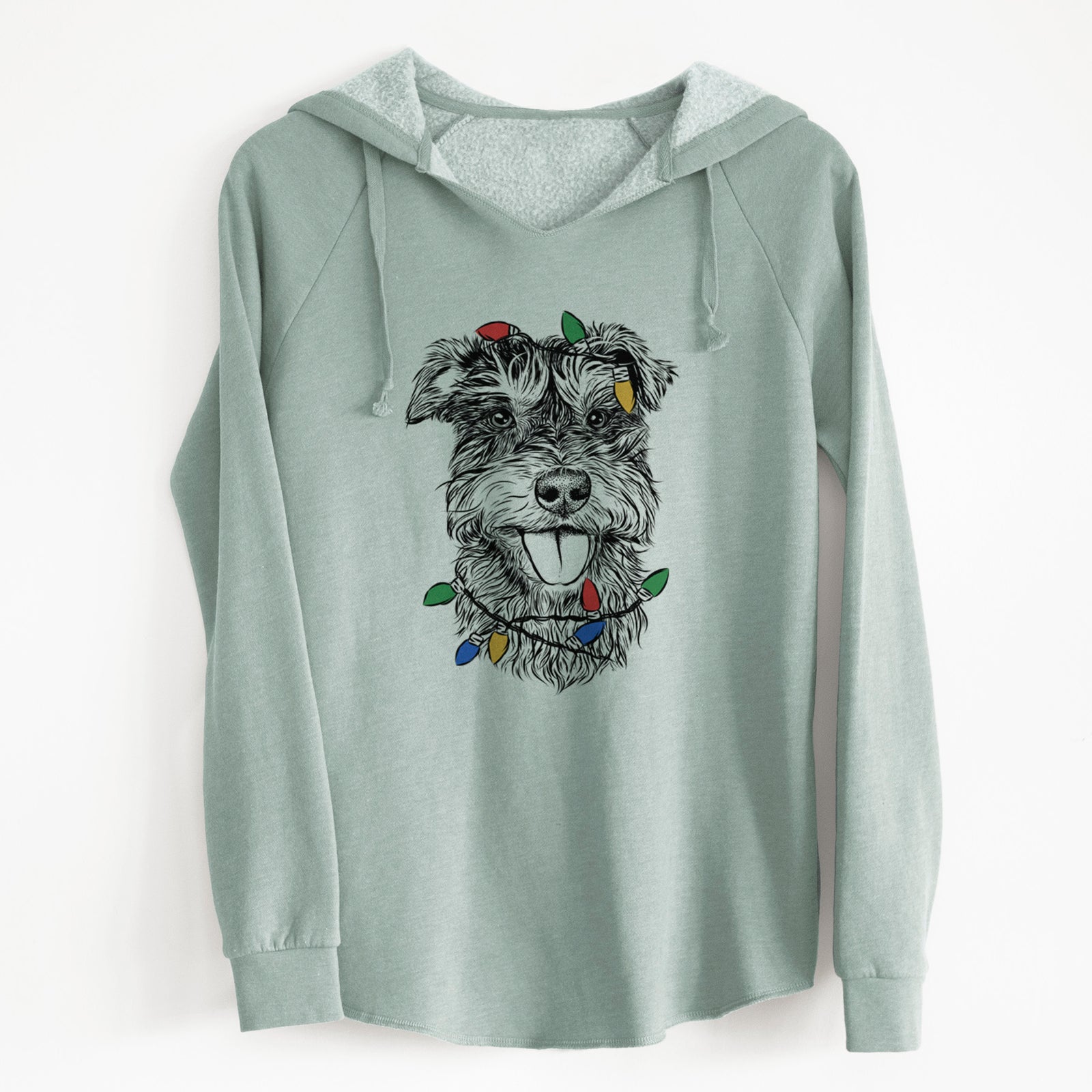 Christmas Lights Buster the Schnoodle - Cali Wave Hooded Sweatshirt