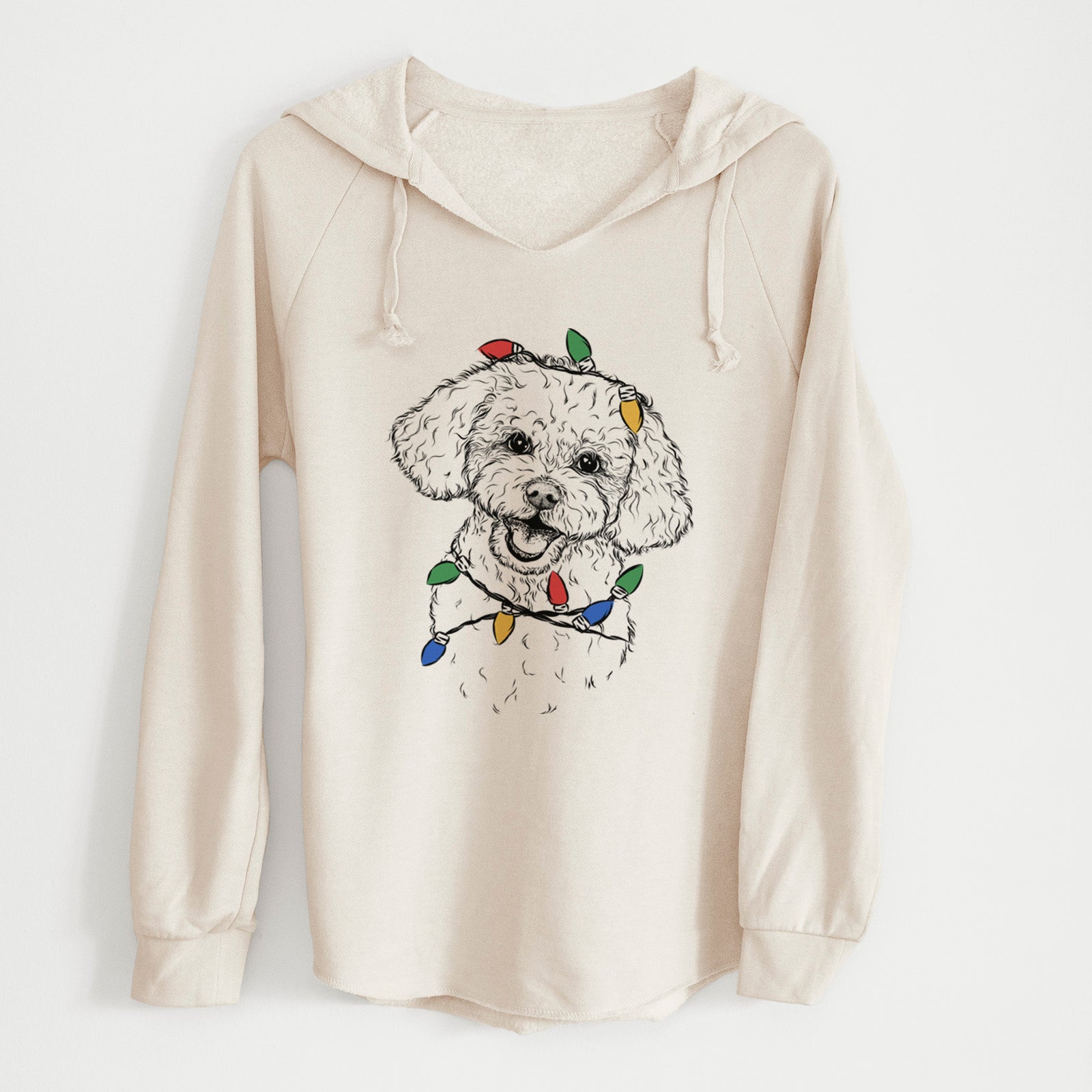 Christmas Lights Caesar the Bichon Frise - Cali Wave Hooded Sweatshirt