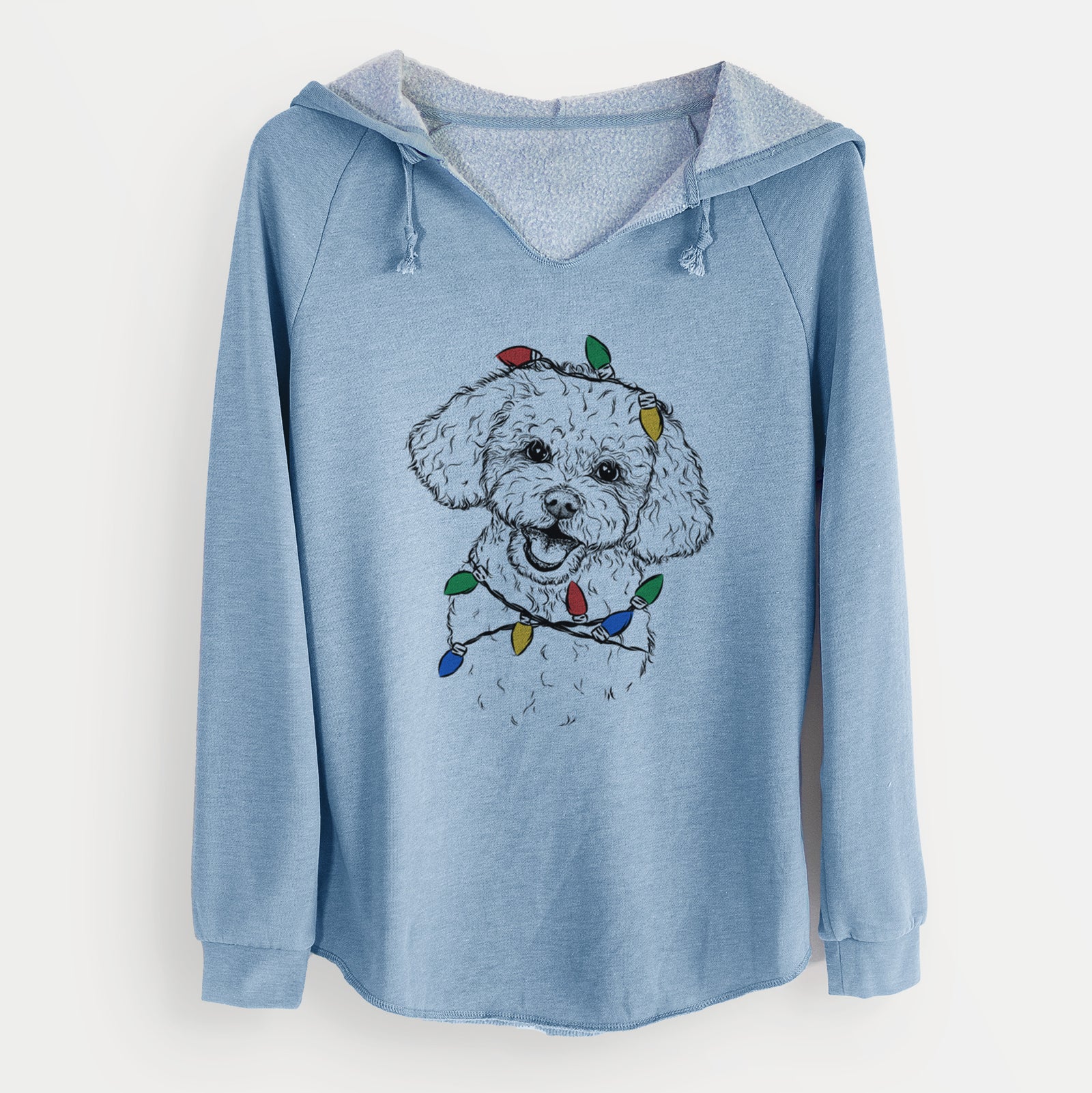 Christmas Lights Caesar the Bichon Frise - Cali Wave Hooded Sweatshirt