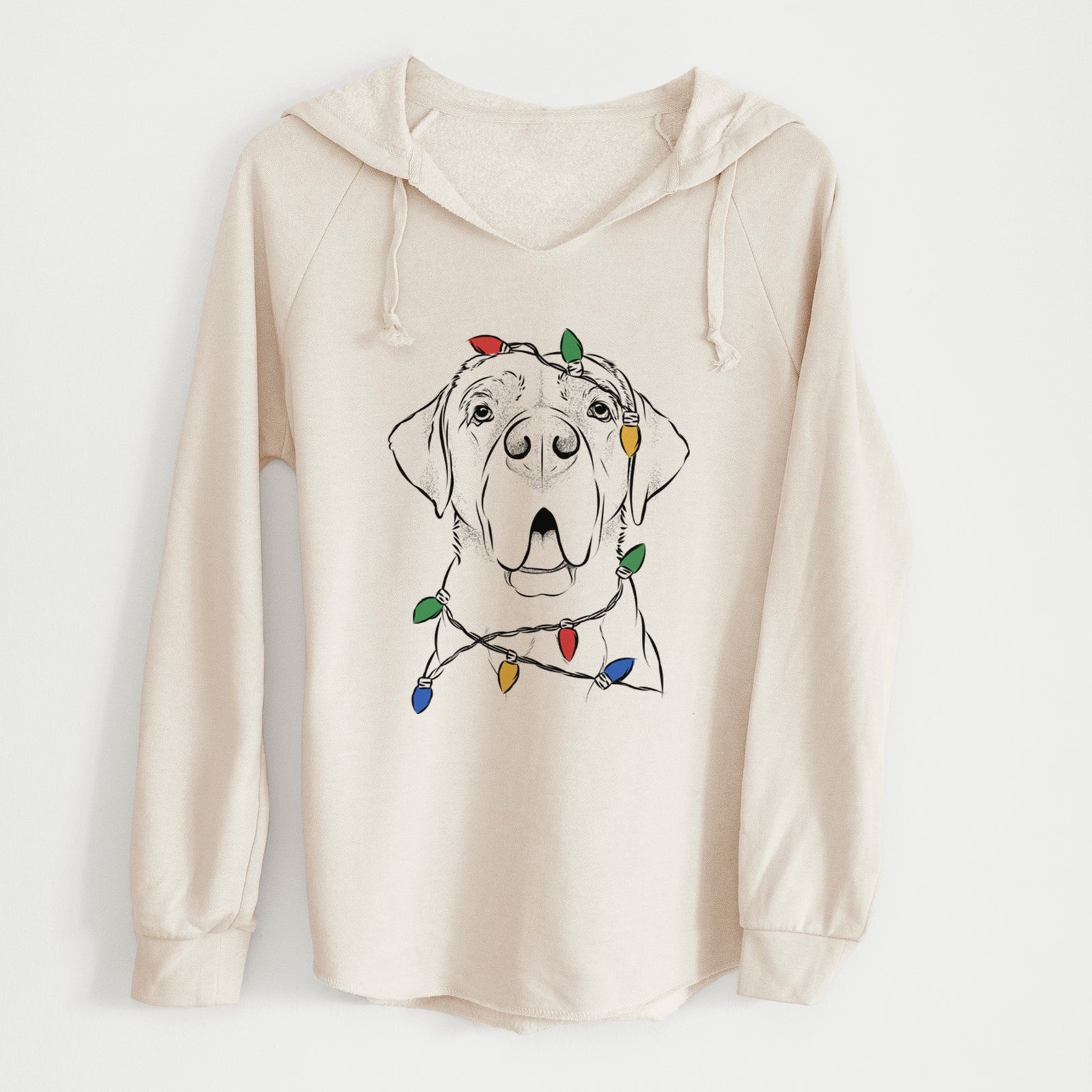 Christmas Lights Ceasar the Labrador Hound Mix - Cali Wave Hooded Sweatshirt