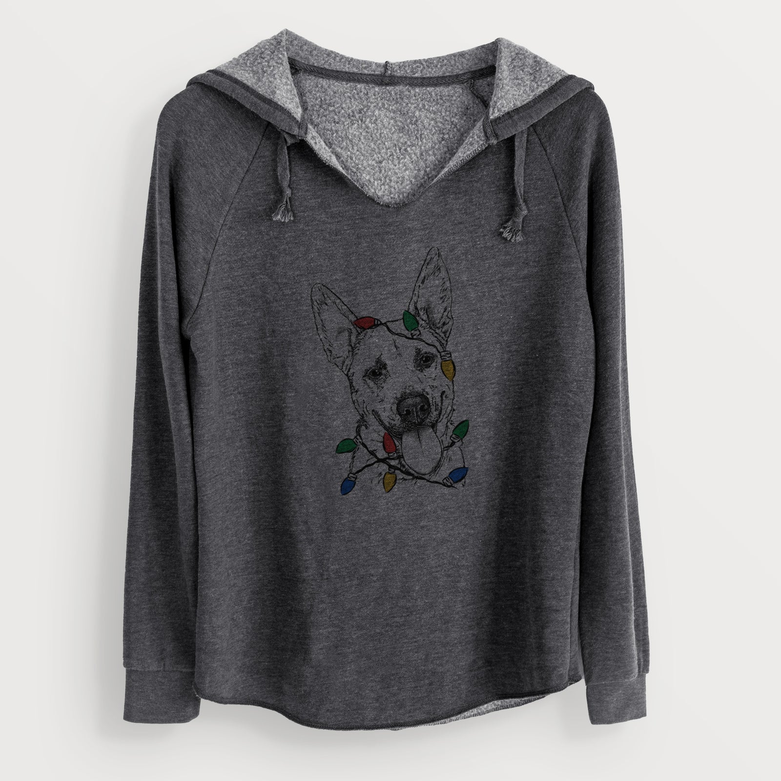 Christmas Lights Charlie the Mixed Breed - Cali Wave Hooded Sweatshirt