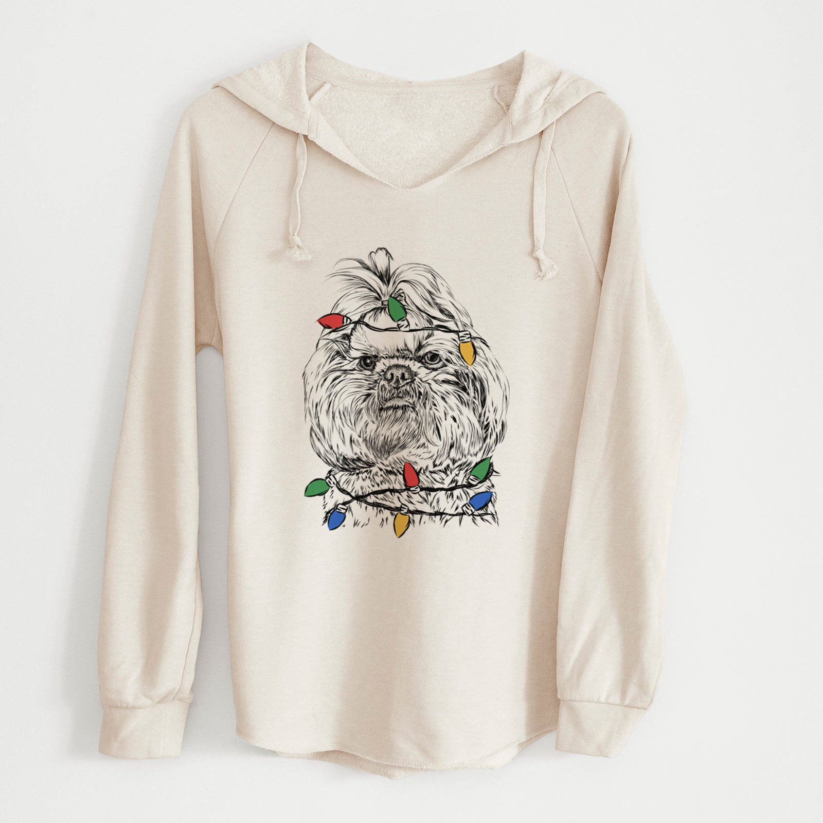 Christmas Lights Chewie the Shih Tzu - Cali Wave Hooded Sweatshirt