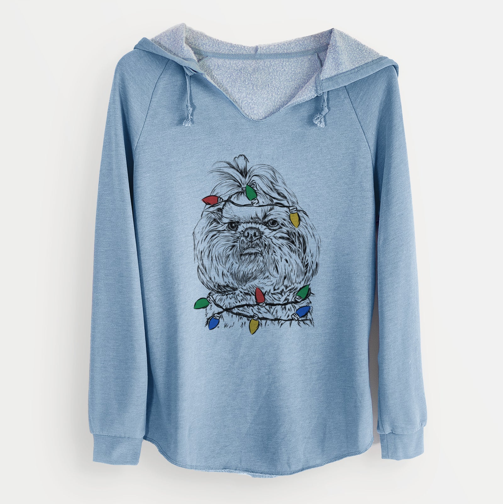 Christmas Lights Chewie the Shih Tzu - Cali Wave Hooded Sweatshirt
