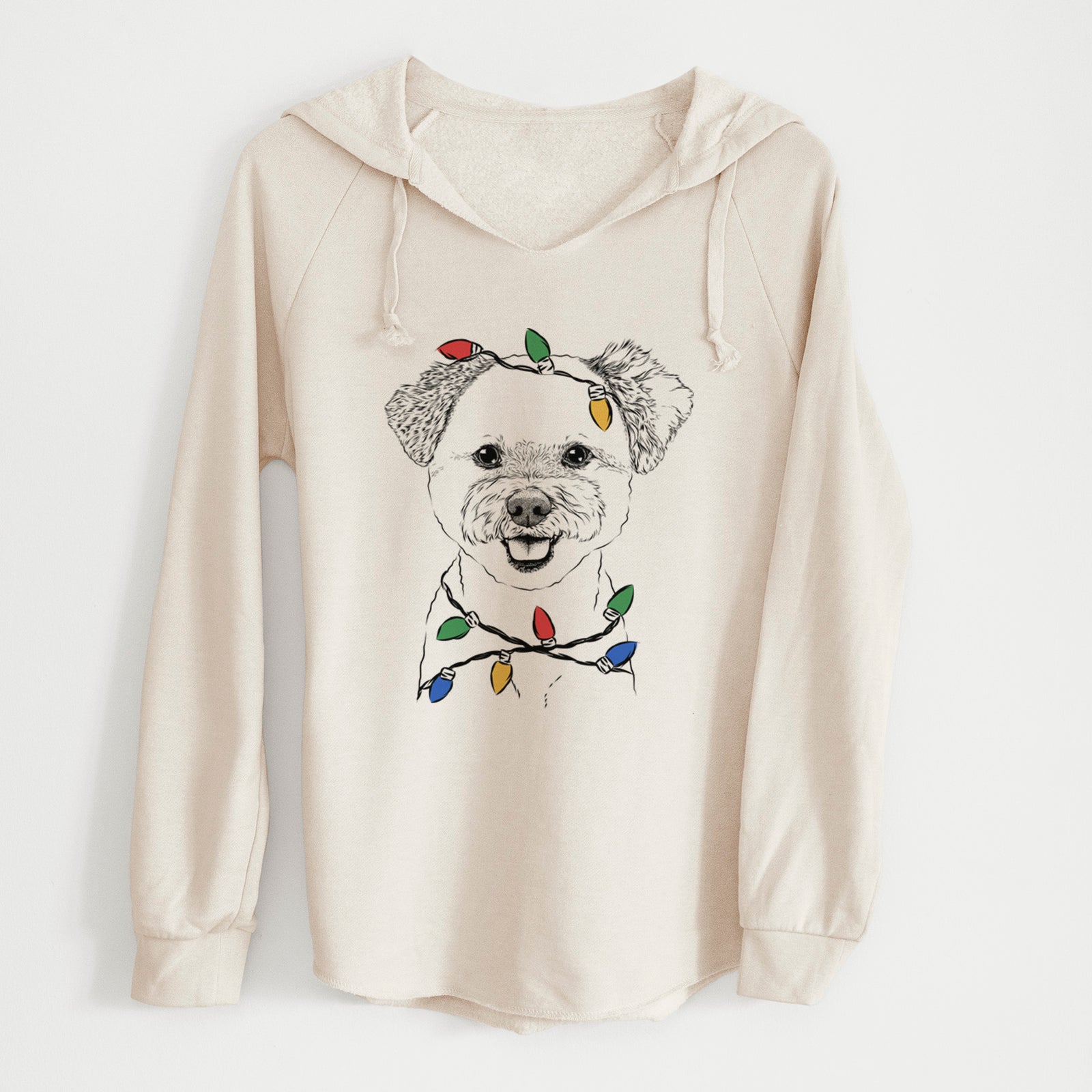 Christmas Lights Chippy the Mixed Breed - Cali Wave Hooded Sweatshirt