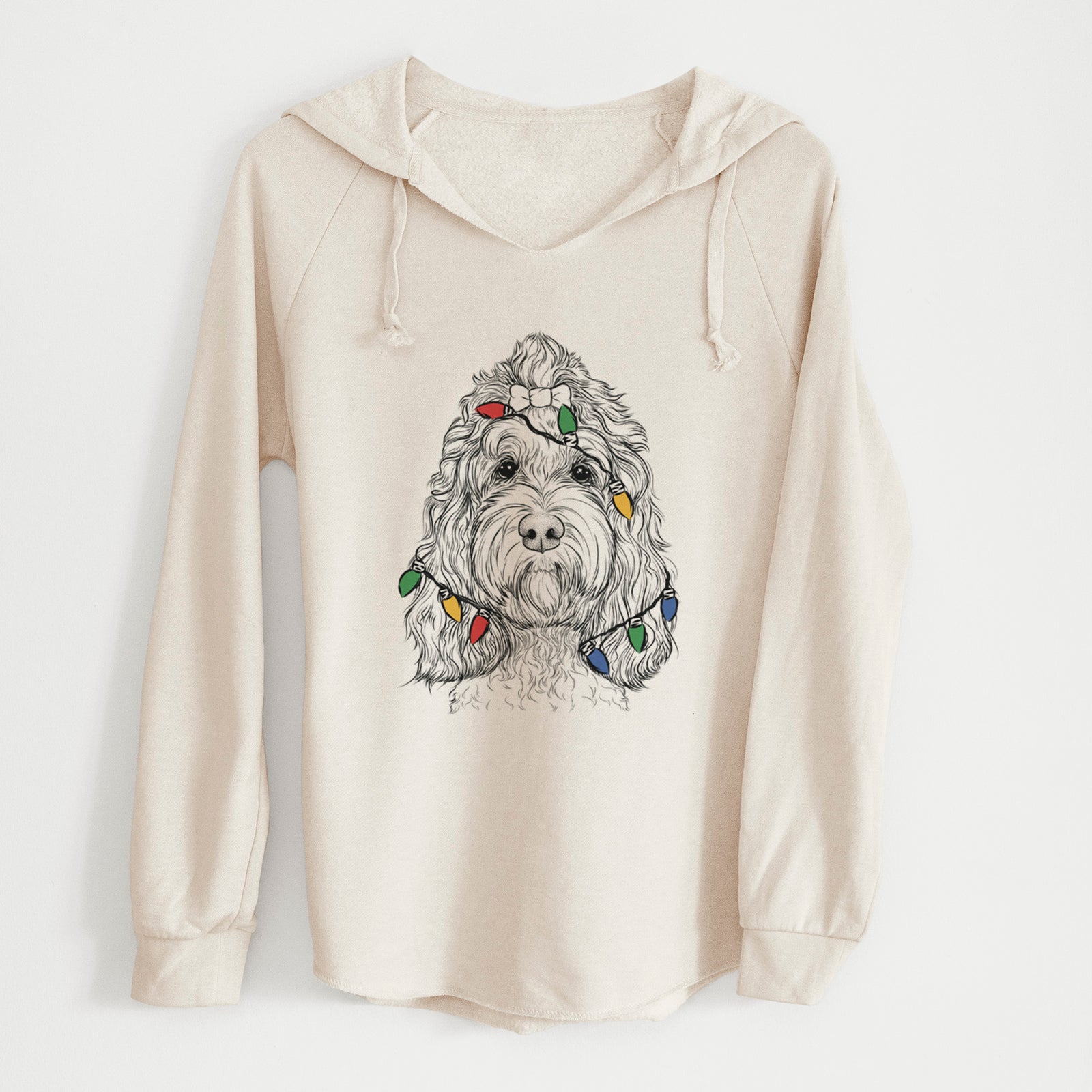 Christmas Lights Chloe the Cockapoo - Cali Wave Hooded Sweatshirt