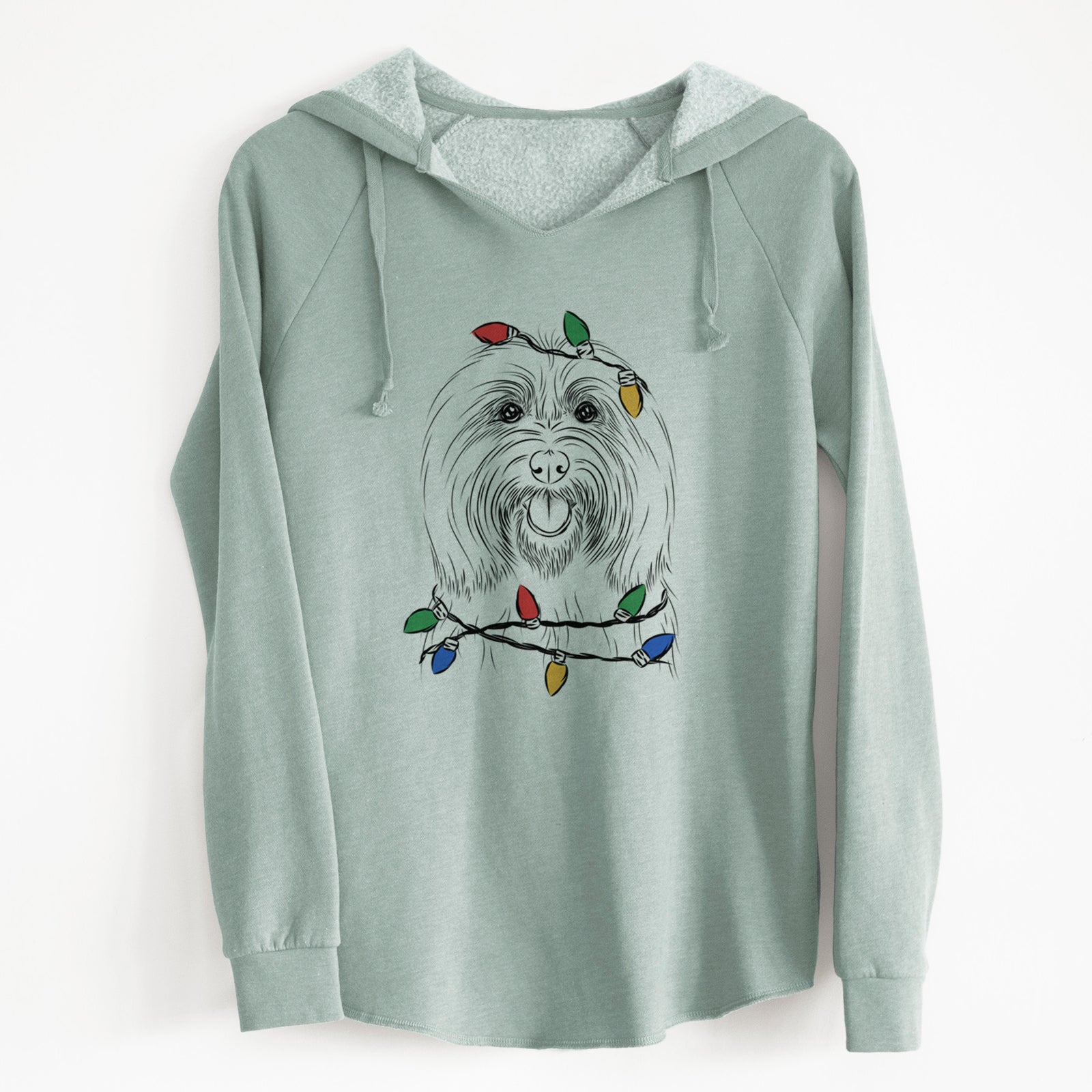 Christmas Lights Claude the Coton de Tulear - Cali Wave Hooded Sweatshirt
