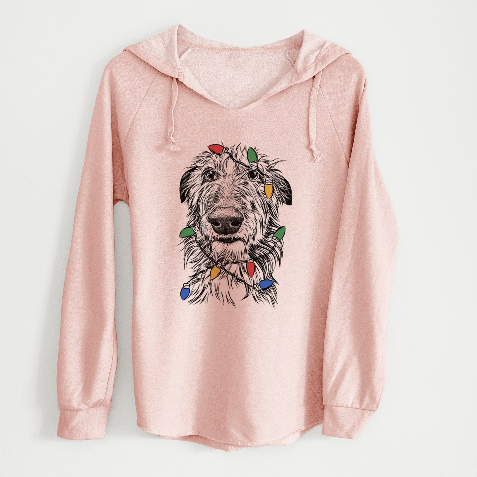 Christmas Lights Cleod the Scottish Deerhound - Cali Wave Hooded Sweatshirt