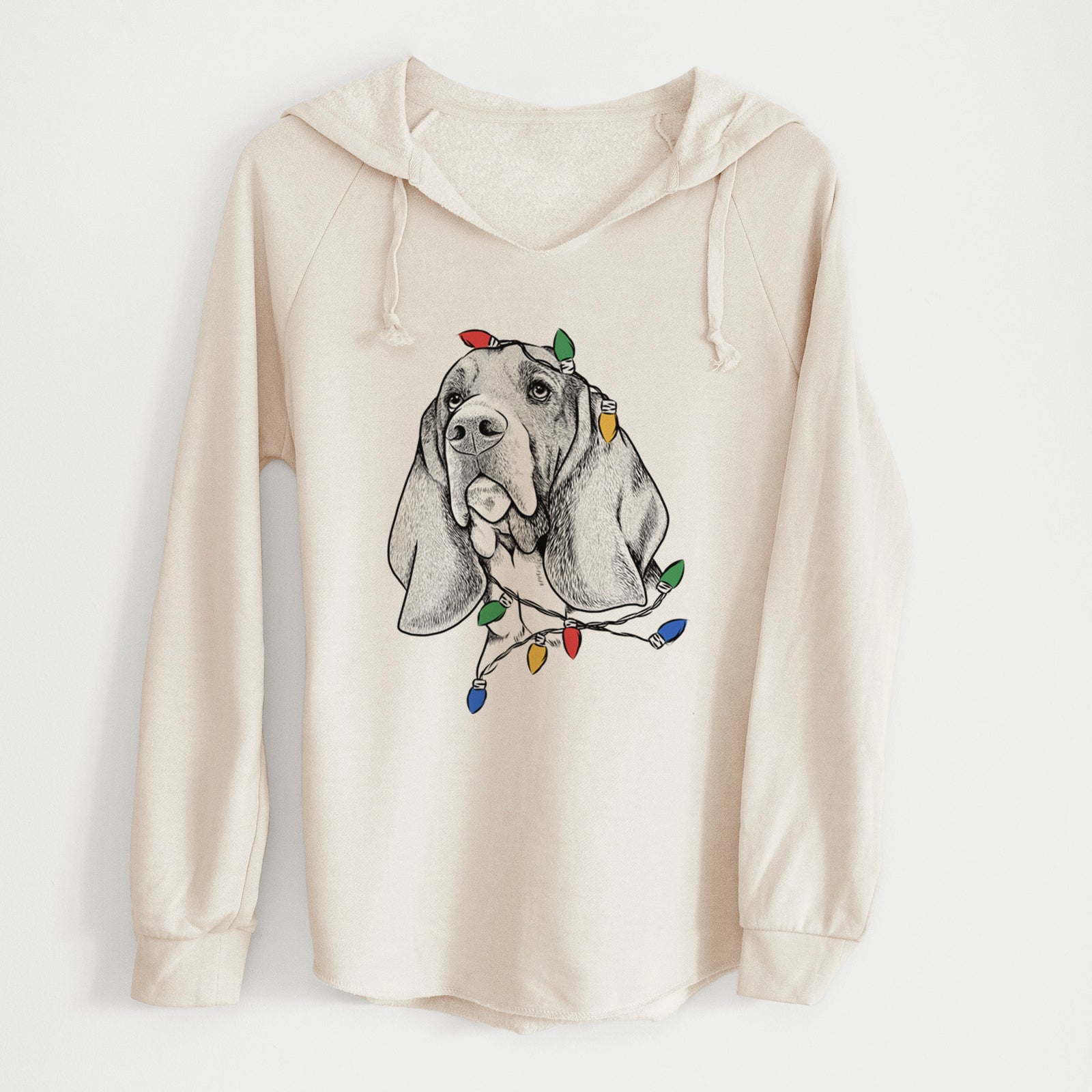 Christmas Lights Cooper the Basset Hound - Cali Wave Hooded Sweatshirt