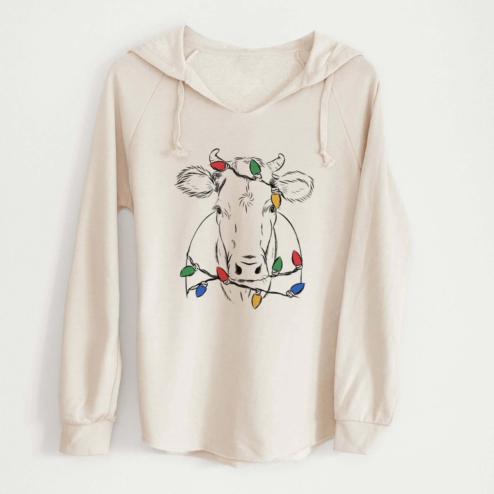 Christmas Lights Cruz the Cow - Cali Wave Hooded Sweatshirt