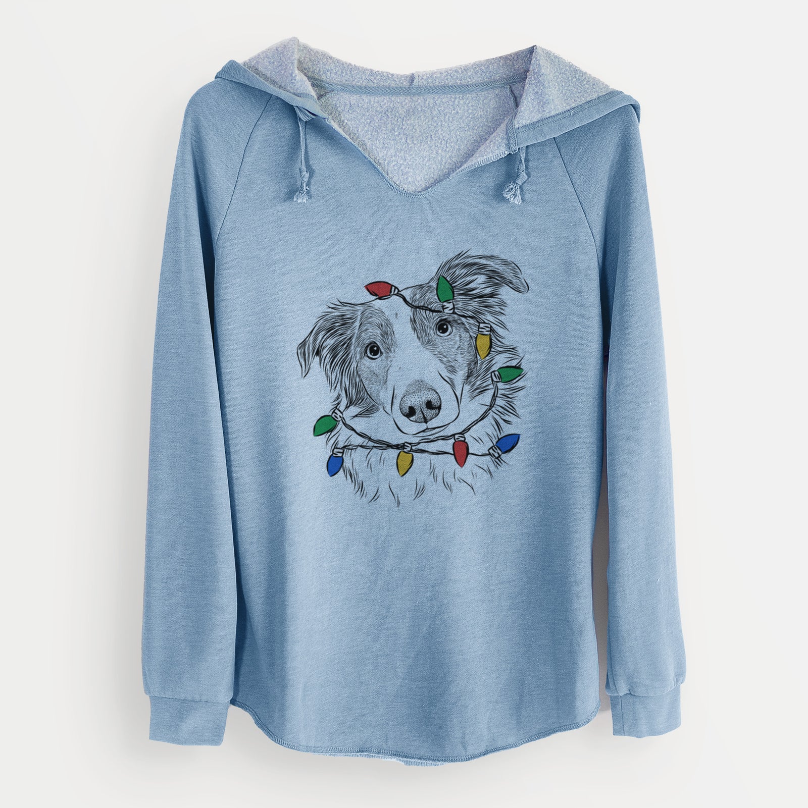 Christmas Lights Cyclone the Australian Shepherd - Cali Wave Hooded Sweatshirt