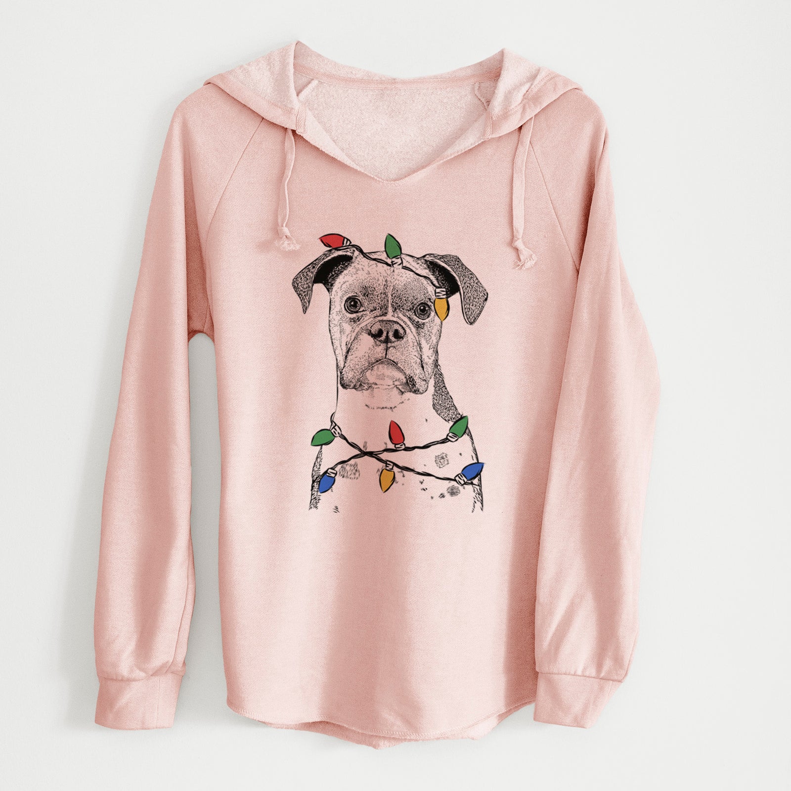 Christmas Lights Daisy the Boxer - Cali Wave Hooded Sweatshirt