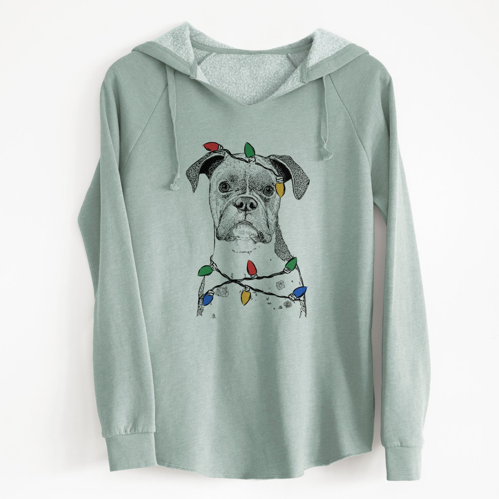 Christmas Lights Daisy the Boxer - Cali Wave Hooded Sweatshirt