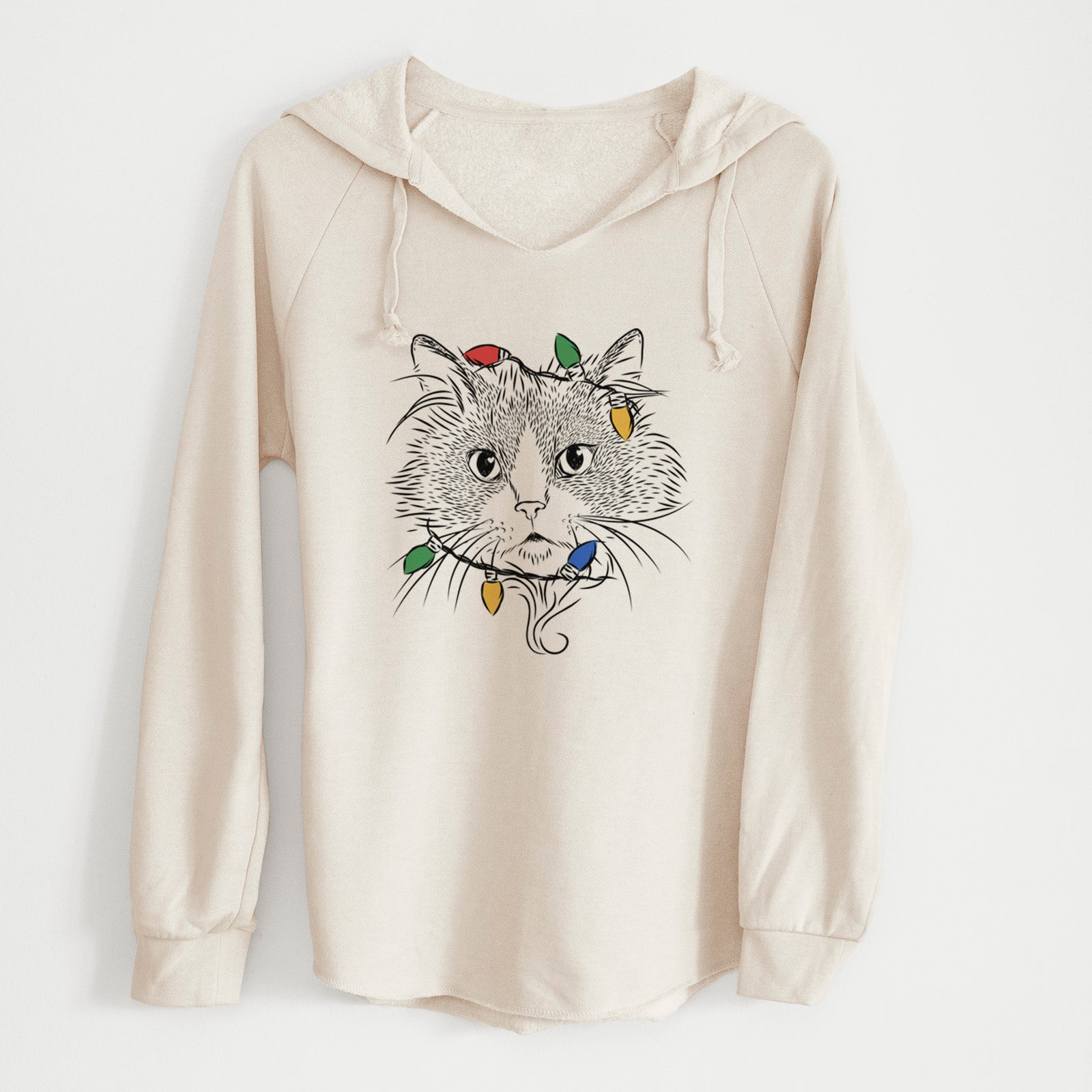 Christmas Lights Daniel the Ragdoll Cat - Cali Wave Hooded Sweatshirt