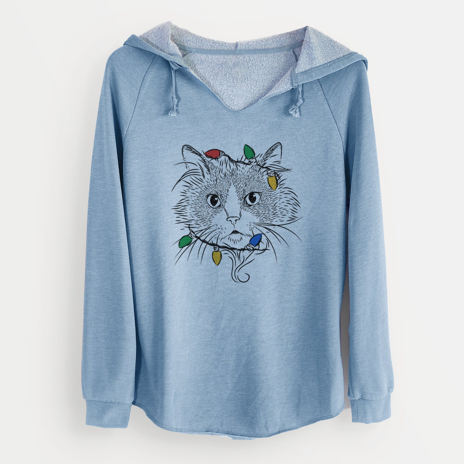 Christmas Lights Daniel the Ragdoll Cat - Cali Wave Hooded Sweatshirt