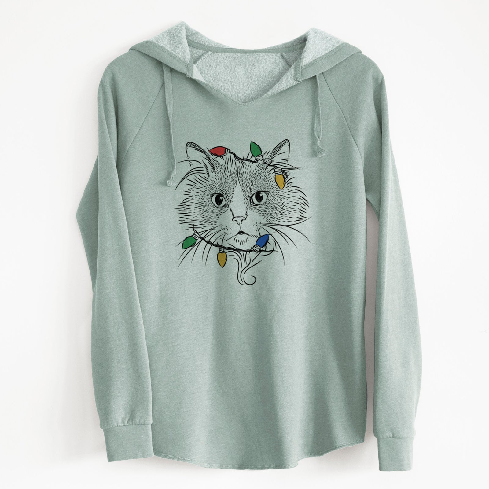 Christmas Lights Daniel the Ragdoll Cat - Cali Wave Hooded Sweatshirt
