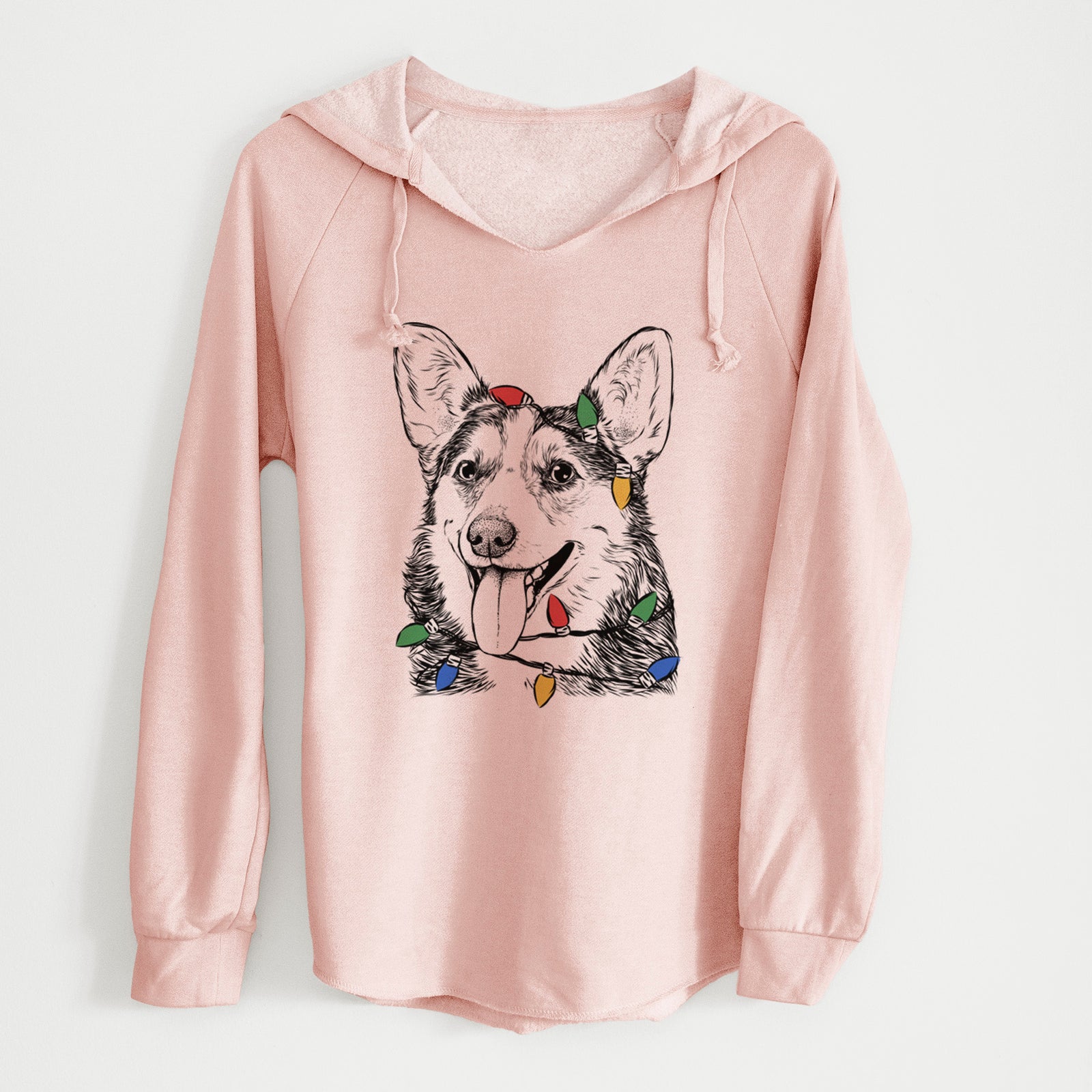 Christmas Lights Darma the Corgi - Cali Wave Hooded Sweatshirt