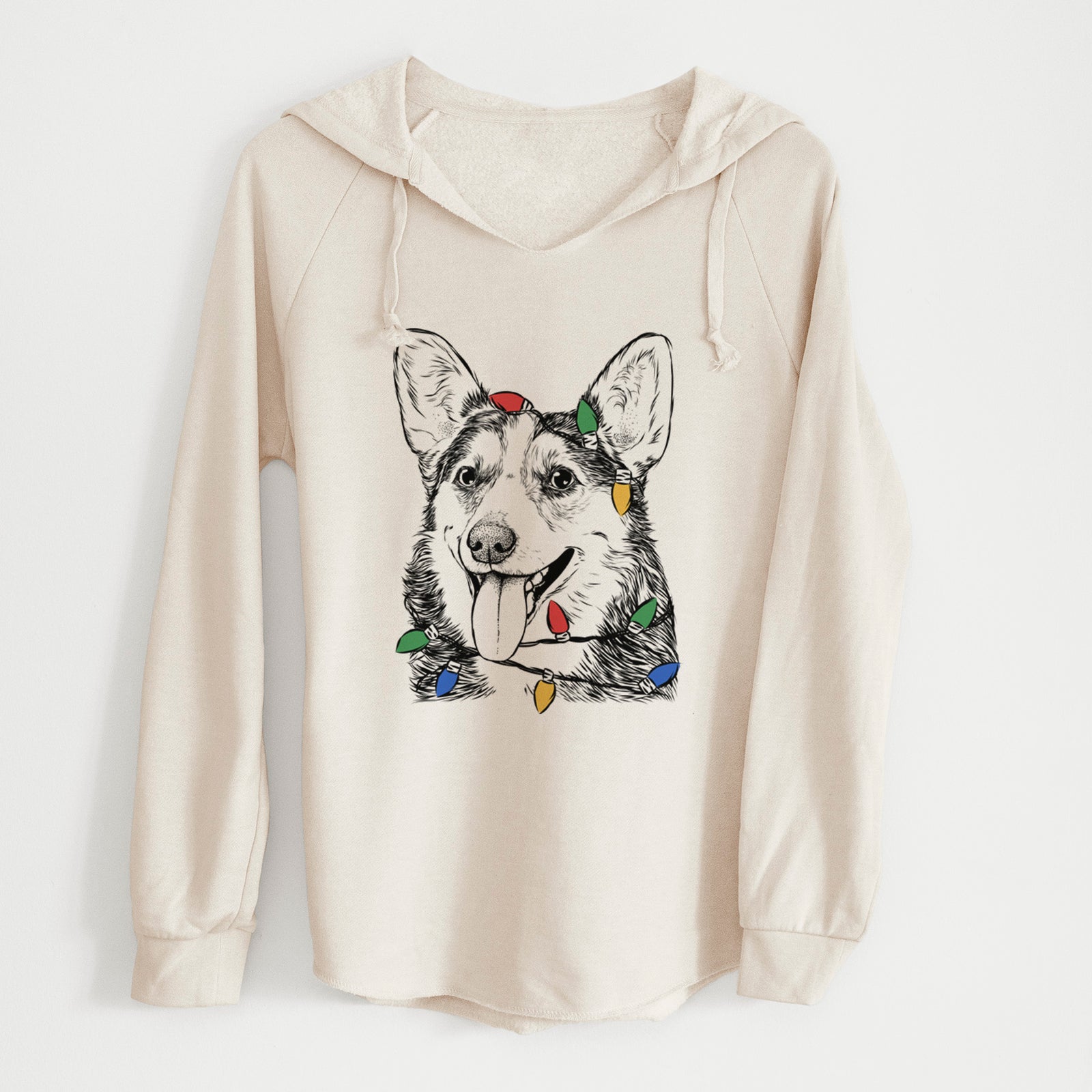 Christmas Lights Darma the Corgi - Cali Wave Hooded Sweatshirt