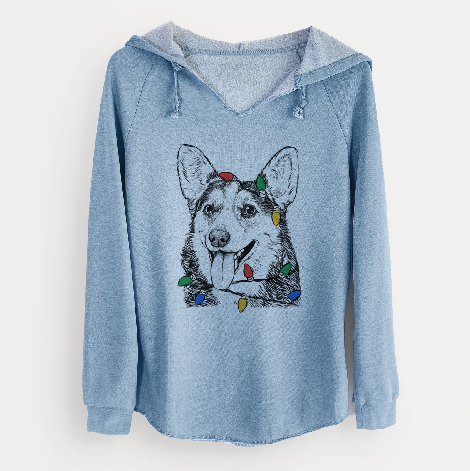 Christmas Lights Darma the Corgi - Cali Wave Hooded Sweatshirt