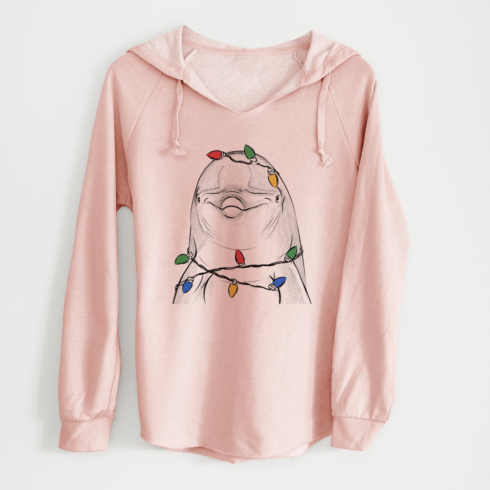 Christmas Lights Dave the Dolphin - Cali Wave Hooded Sweatshirt