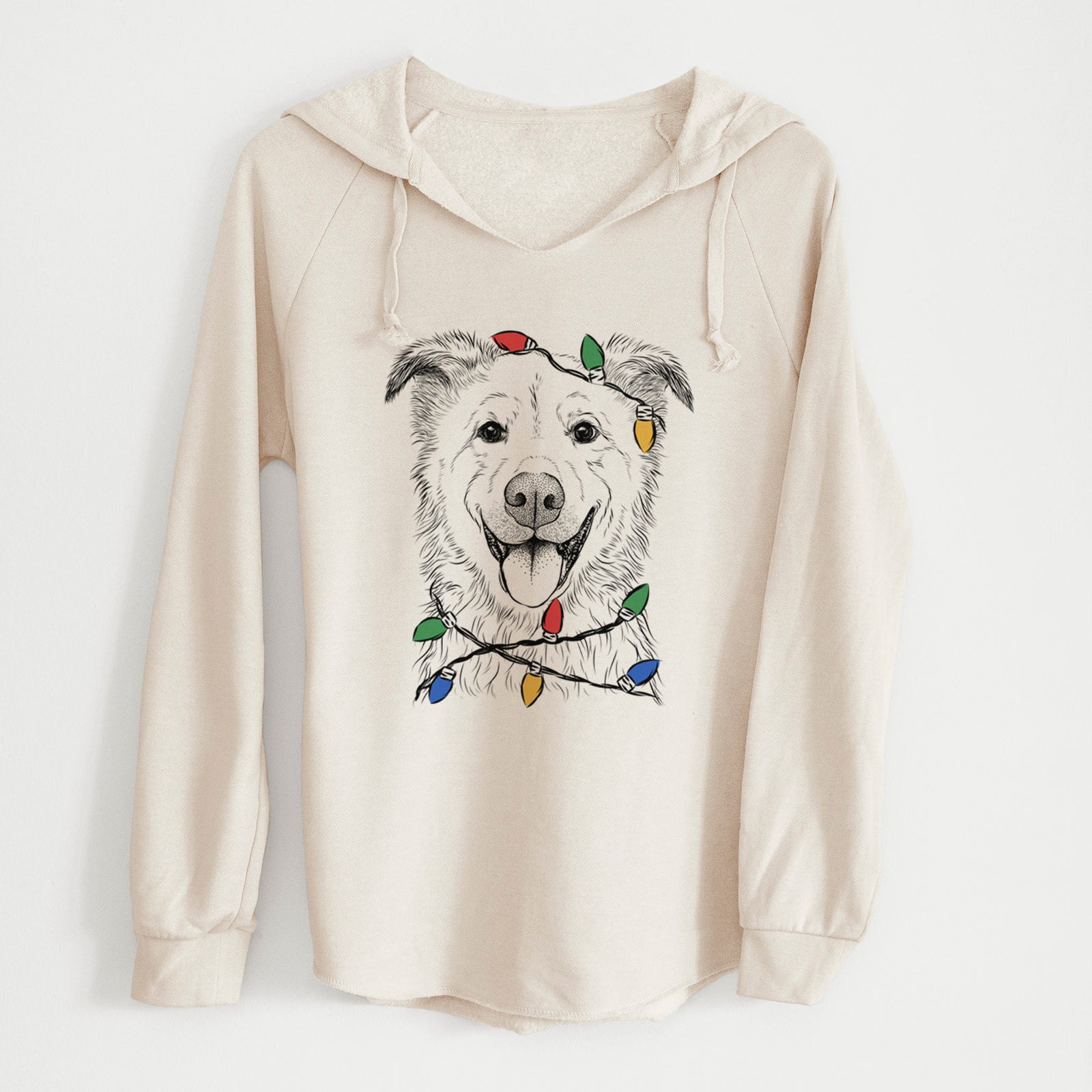 Christmas Lights Dawson the Mixed Breed - Cali Wave Hooded Sweatshirt