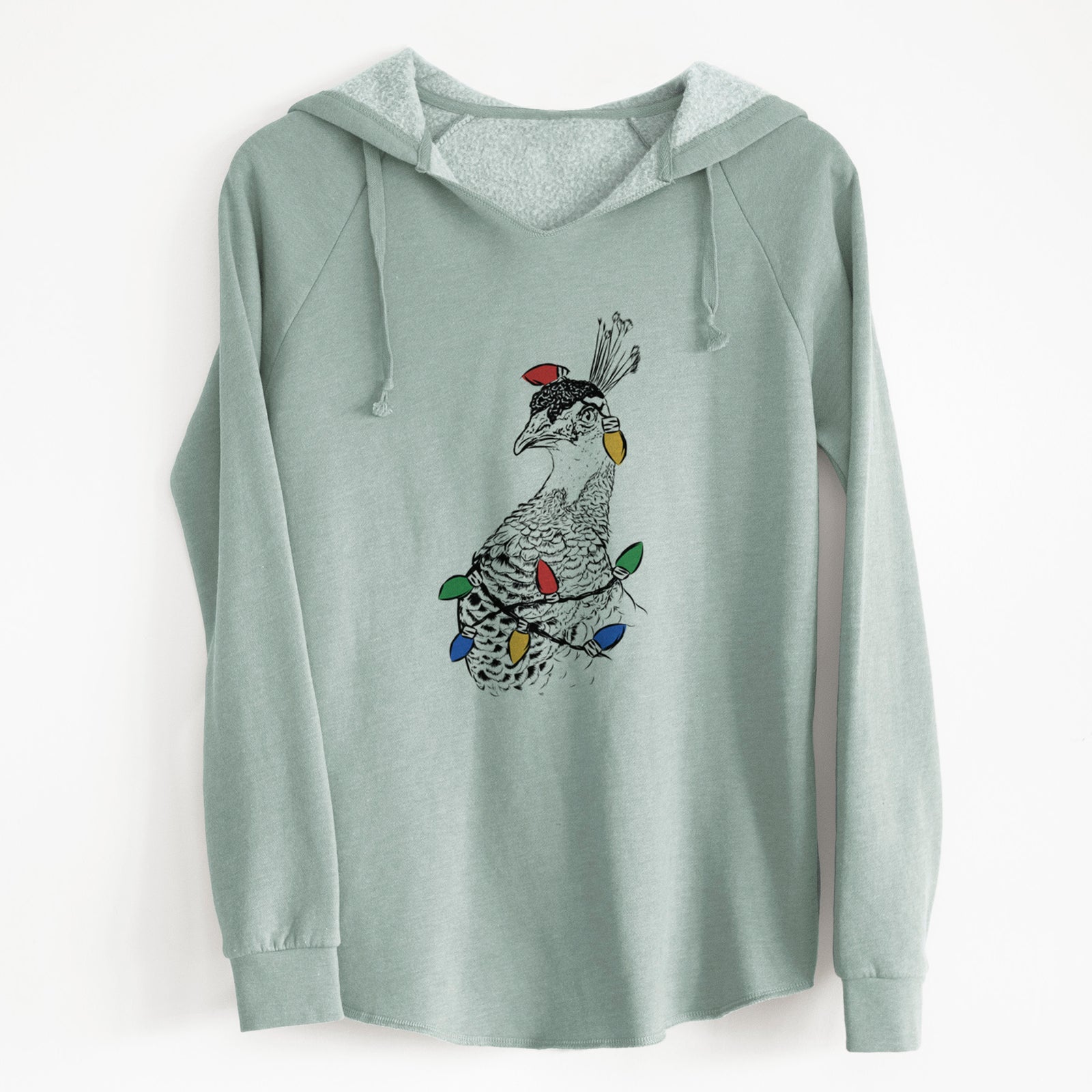 Christmas Lights Dee the Peahen - Cali Wave Hooded Sweatshirt
