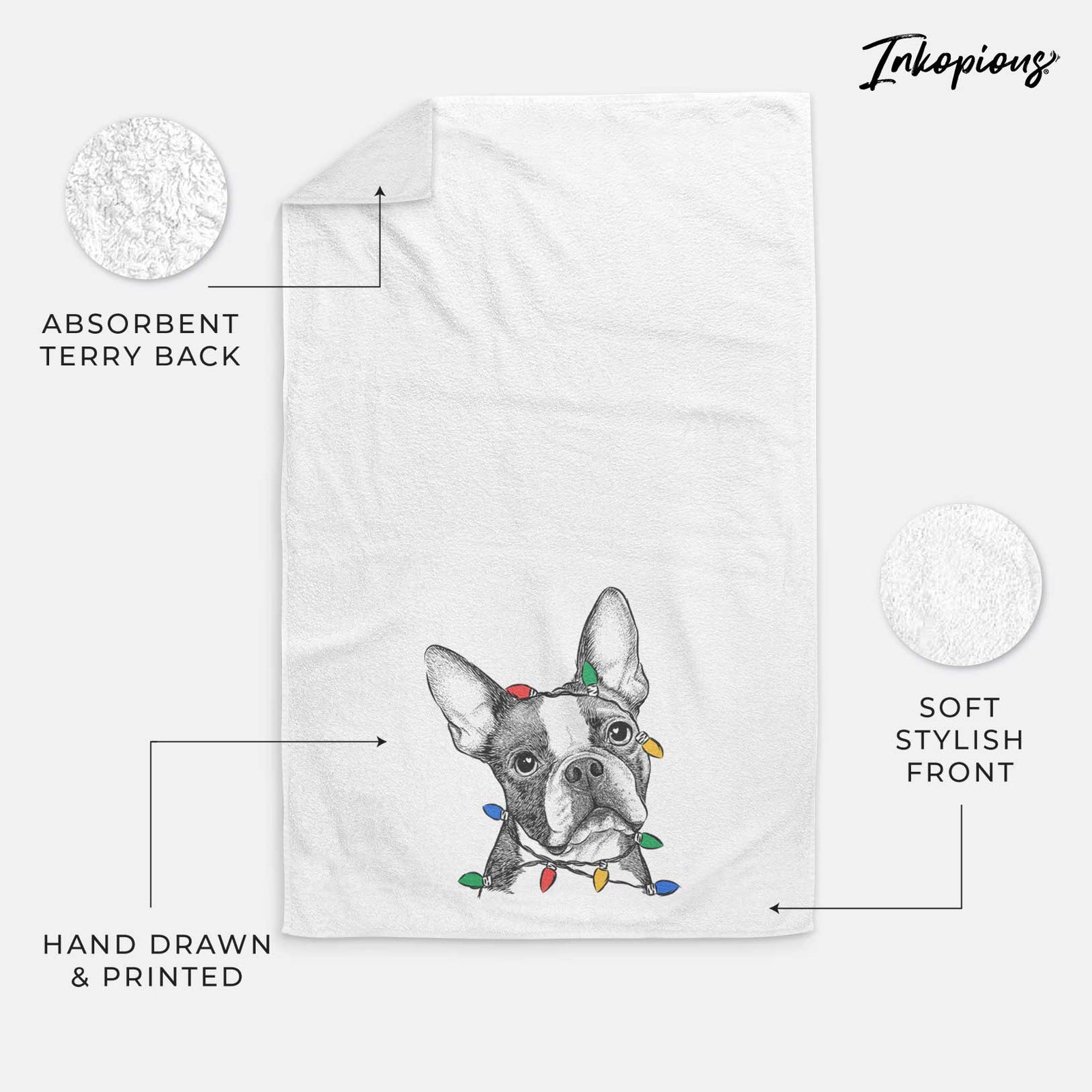 Dee Dee the Boston Terrier Decorative Hand Towel