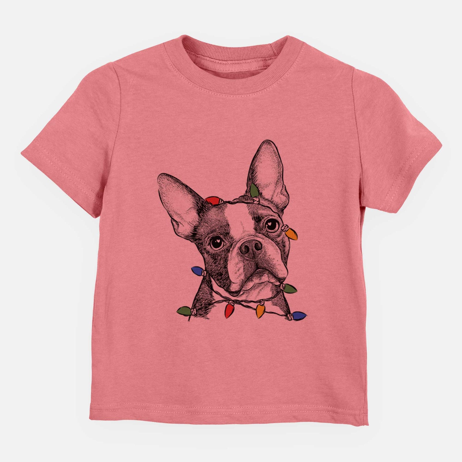 Christmas Lights Dee Dee the Boston Terrier - Kids/Youth/Toddler Shirt