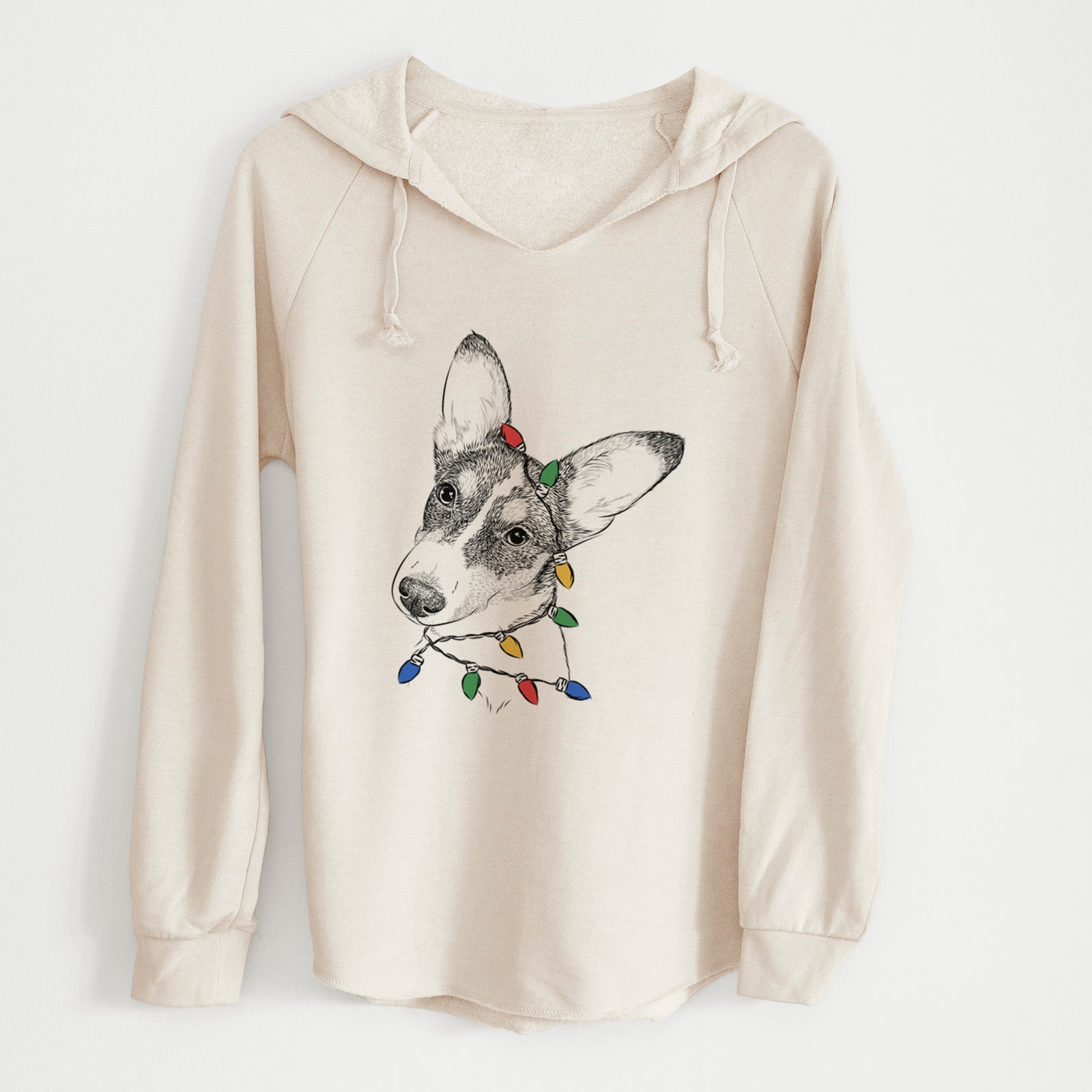 Christmas Lights Dexter the Corgi - Cali Wave Hooded Sweatshirt