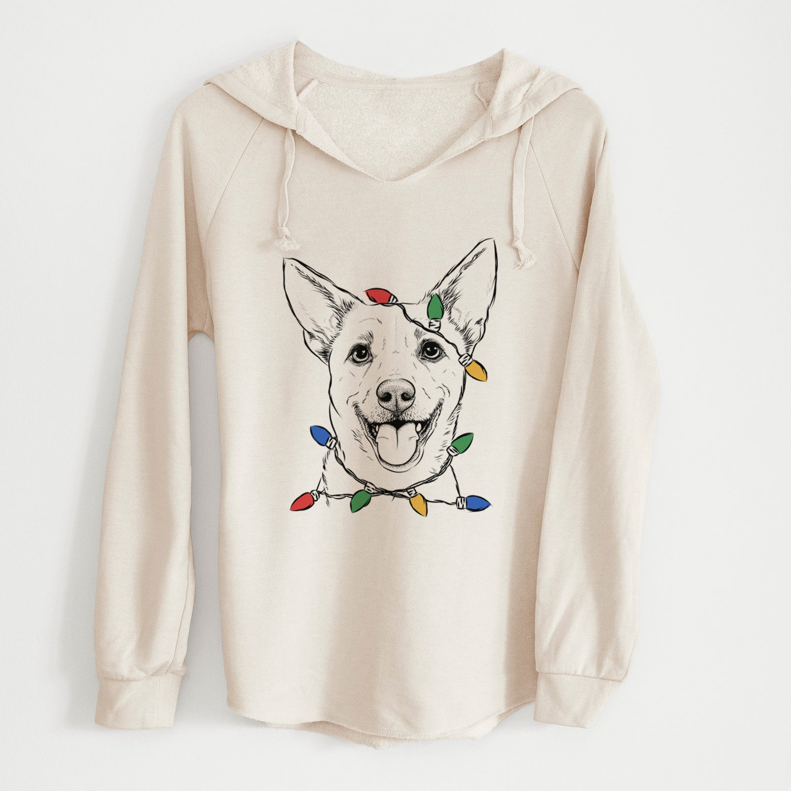 Christmas Lights Dinghy the Mixed Breed - Cali Wave Hooded Sweatshirt