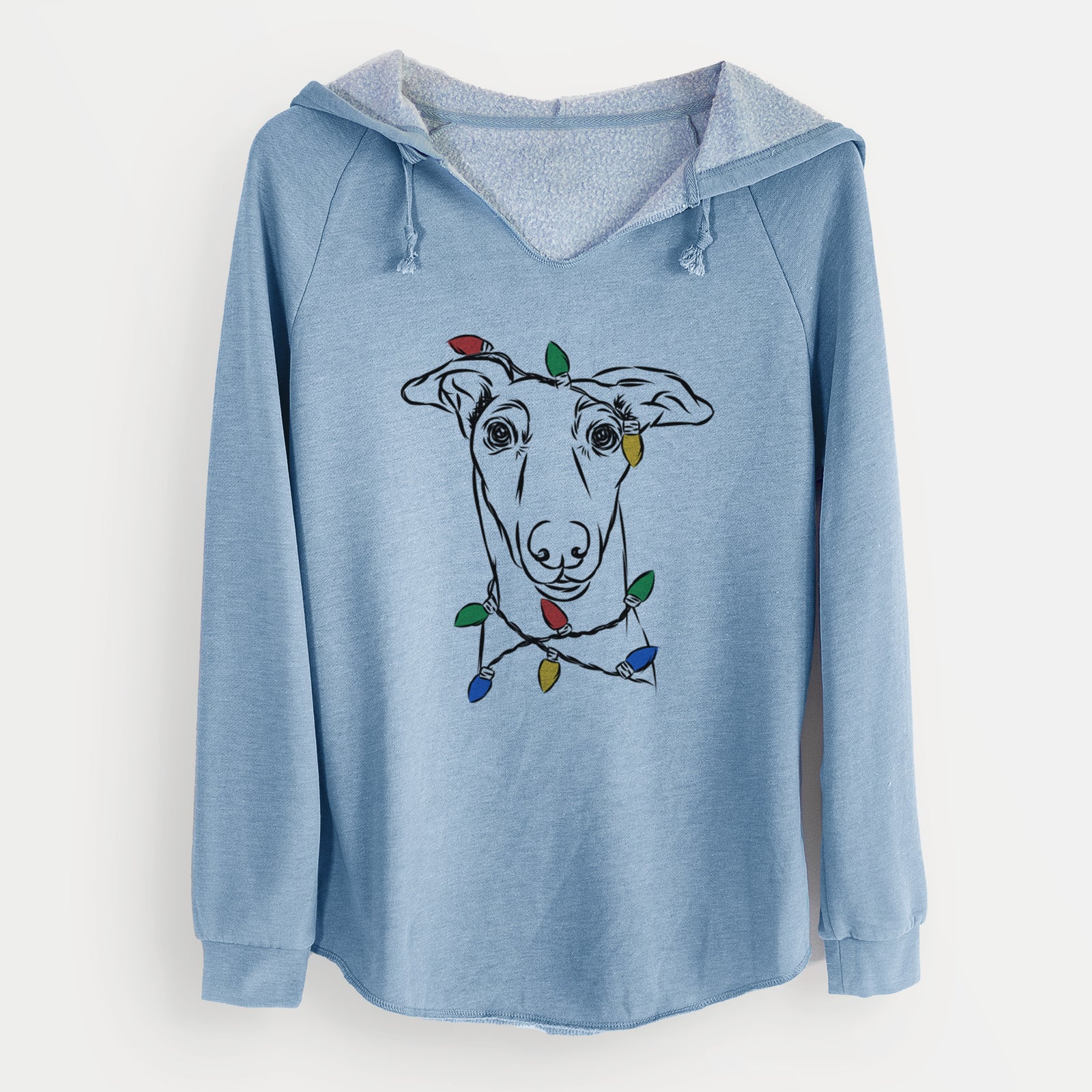 Christmas Lights Diva the Greyhound - Cali Wave Hooded Sweatshirt