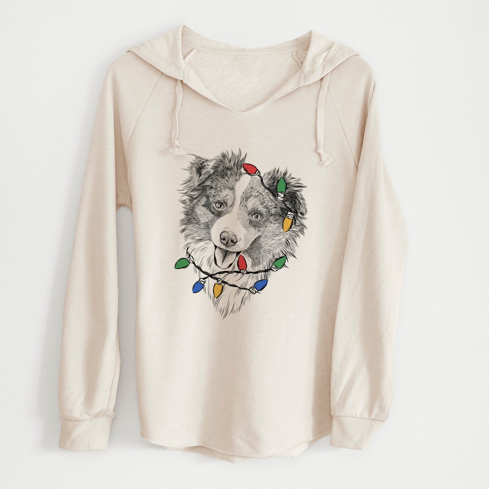 Christmas Lights Doc the Mini Aussie - Cali Wave Hooded Sweatshirt