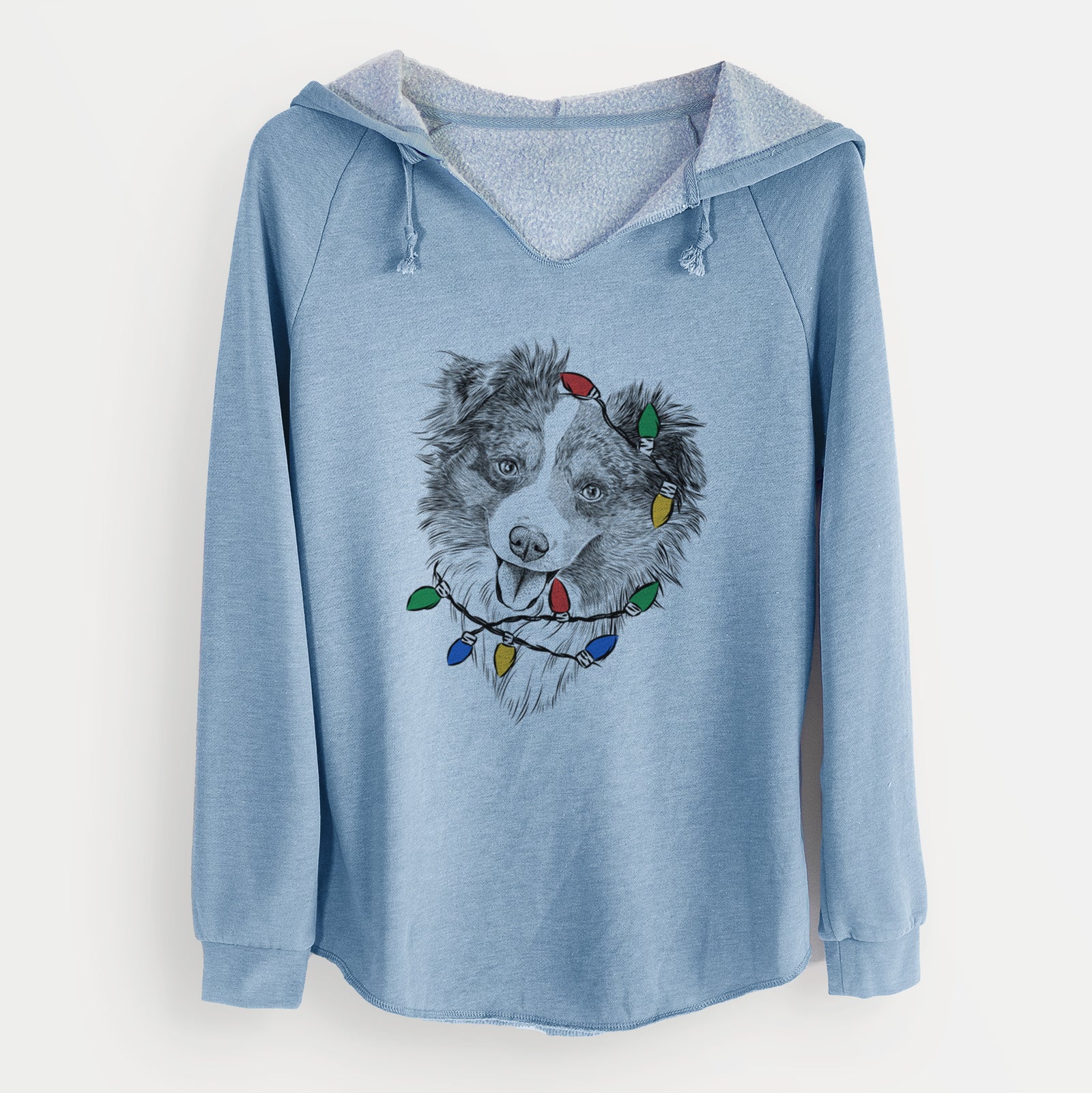 Christmas Lights Doc the Mini Aussie - Cali Wave Hooded Sweatshirt