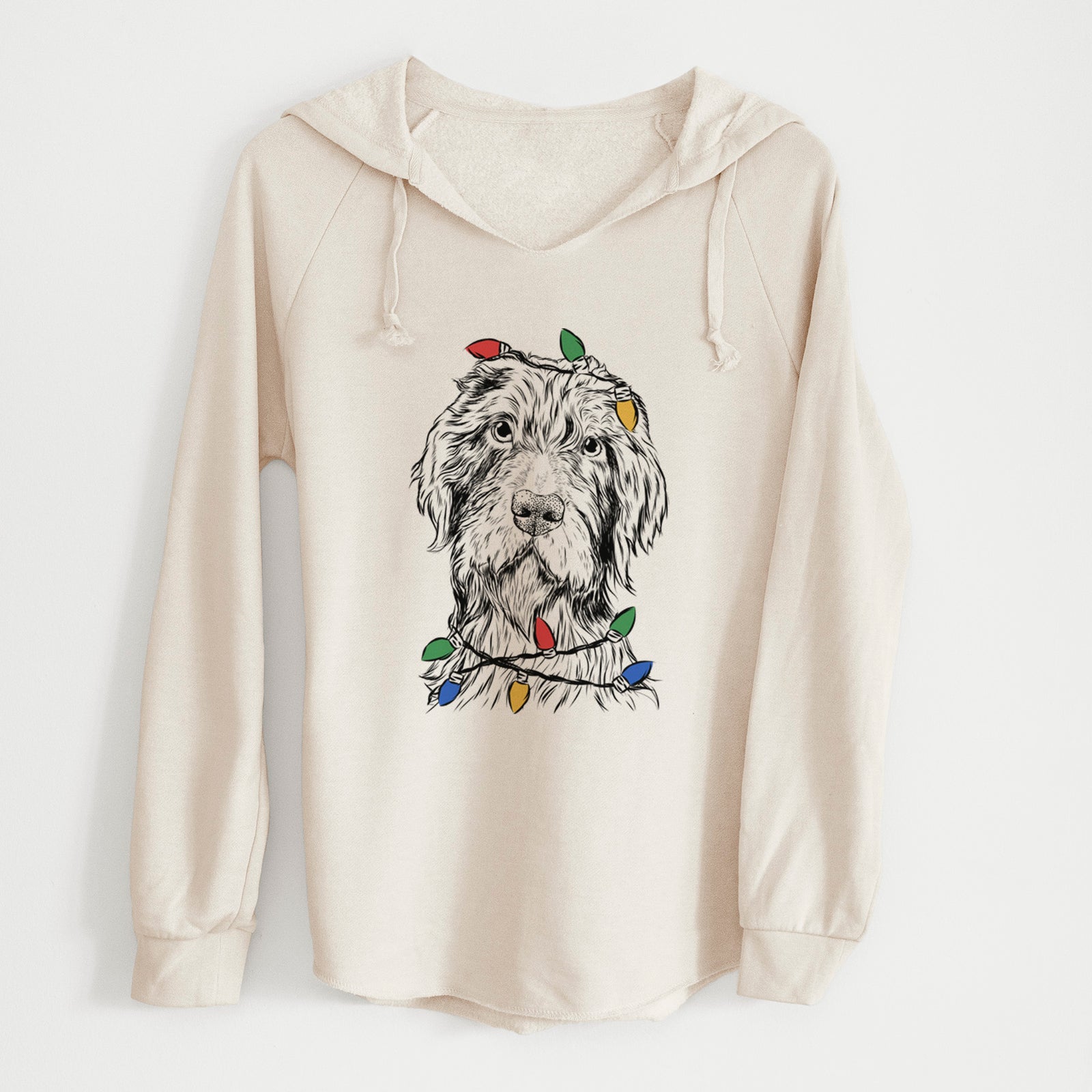 Christmas Lights Doc Holliday the Pudelpointer - Cali Wave Hooded Sweatshirt