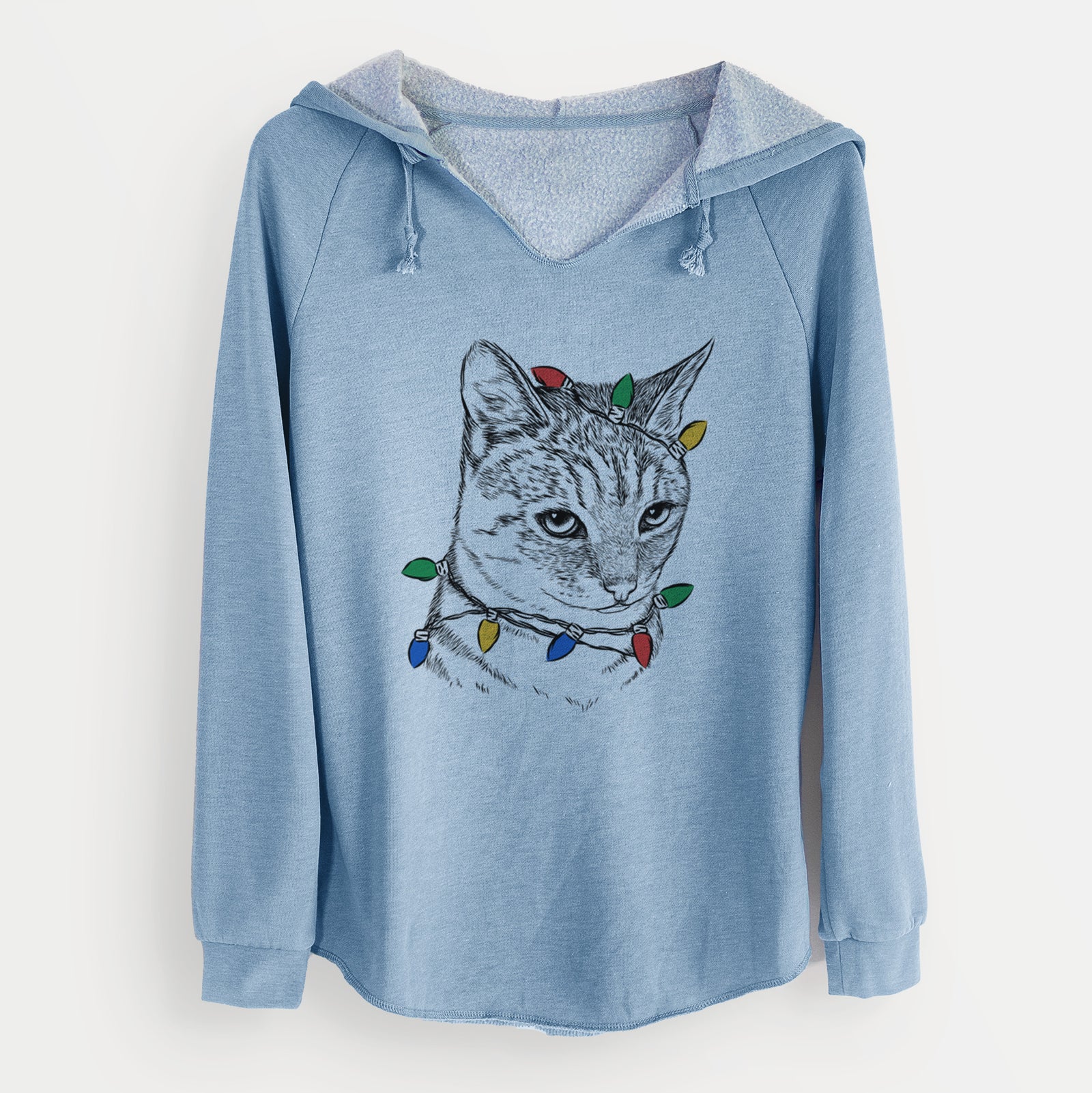Christmas Lights Dora the Tabby Cat - Cali Wave Hooded Sweatshirt