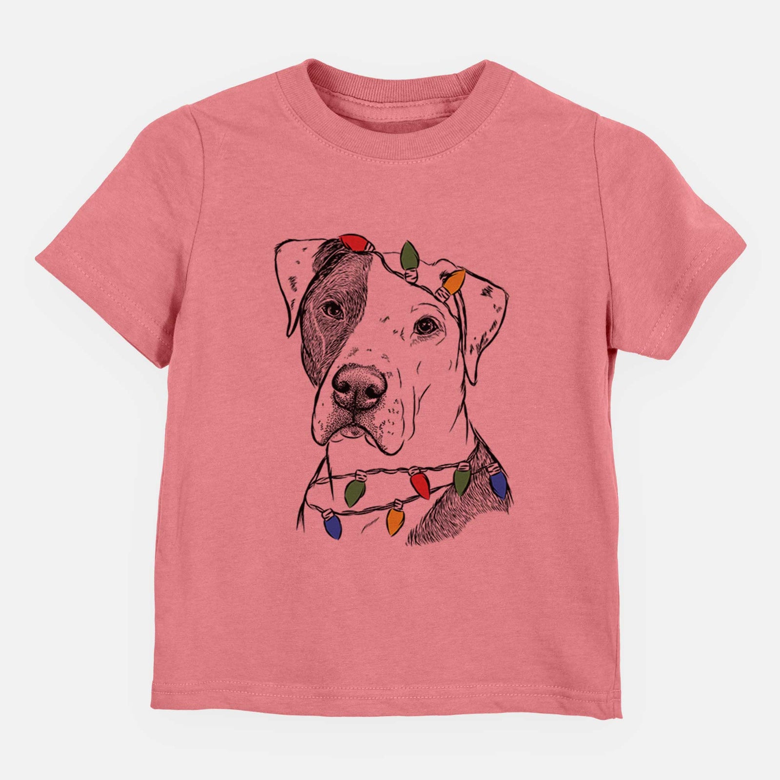 Christmas Lights Duke the American Staffordshire Terrier Mix - Kids/Youth/Toddler Shirt