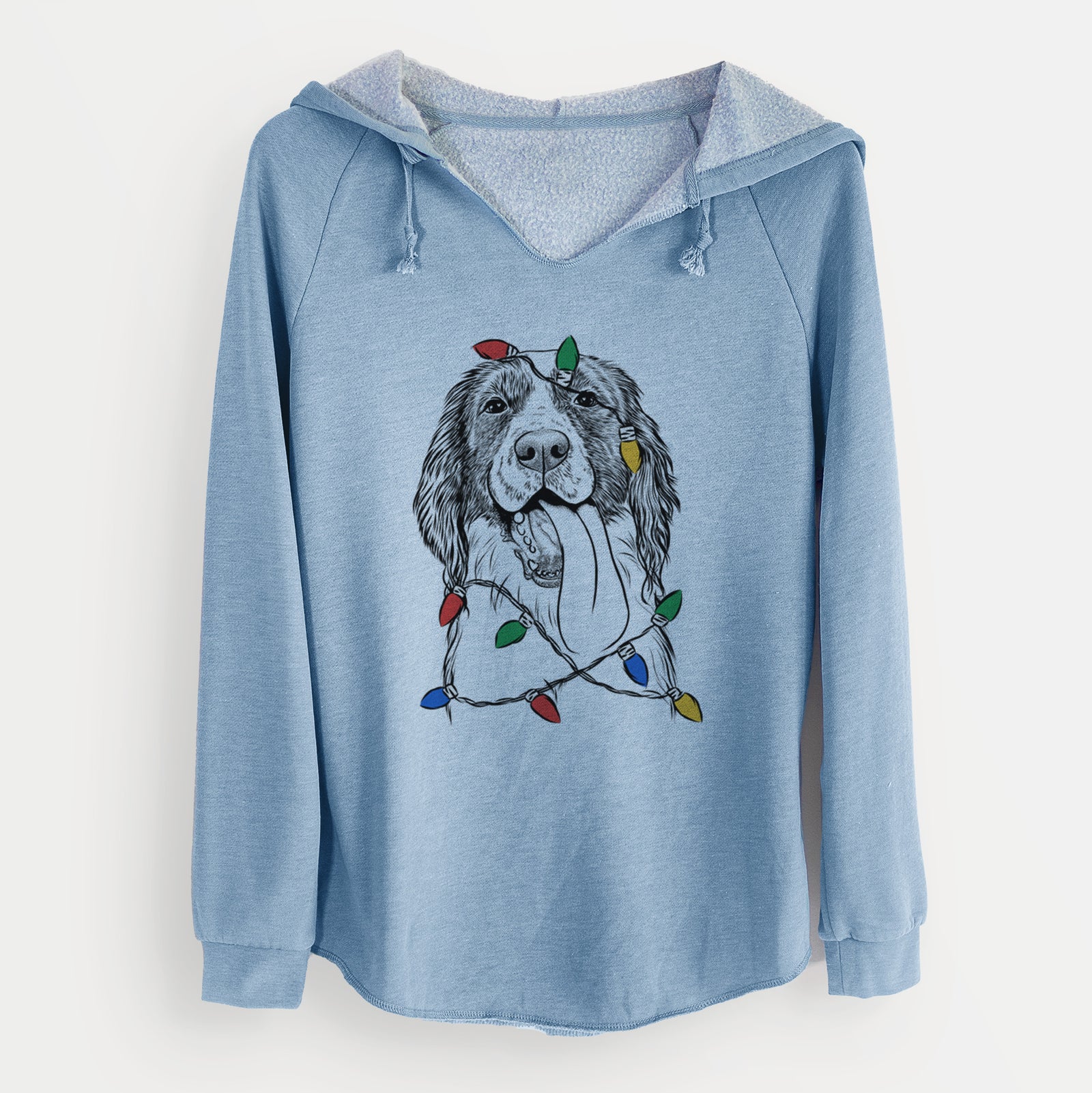 Christmas Lights Duke the English Springer Spaniel - Cali Wave Hooded Sweatshirt