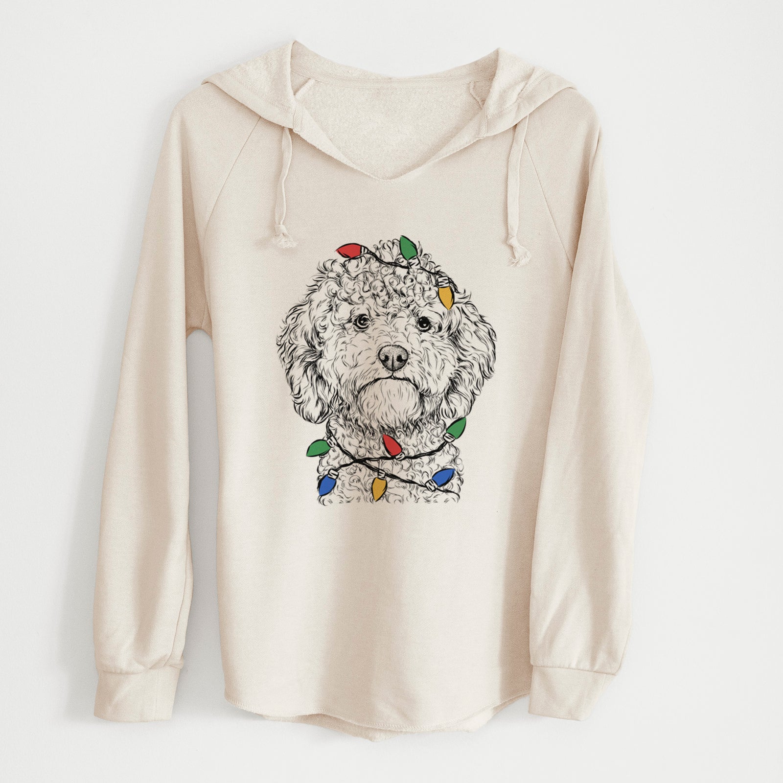 Christmas Lights Edgar the Shihpoo - Cali Wave Hooded Sweatshirt