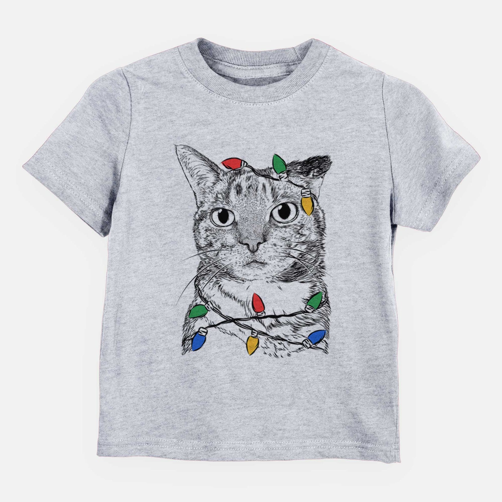 Christmas Lights Eleanor the Domestic Shorthair Cat - Kids/Youth/Toddler Shirt