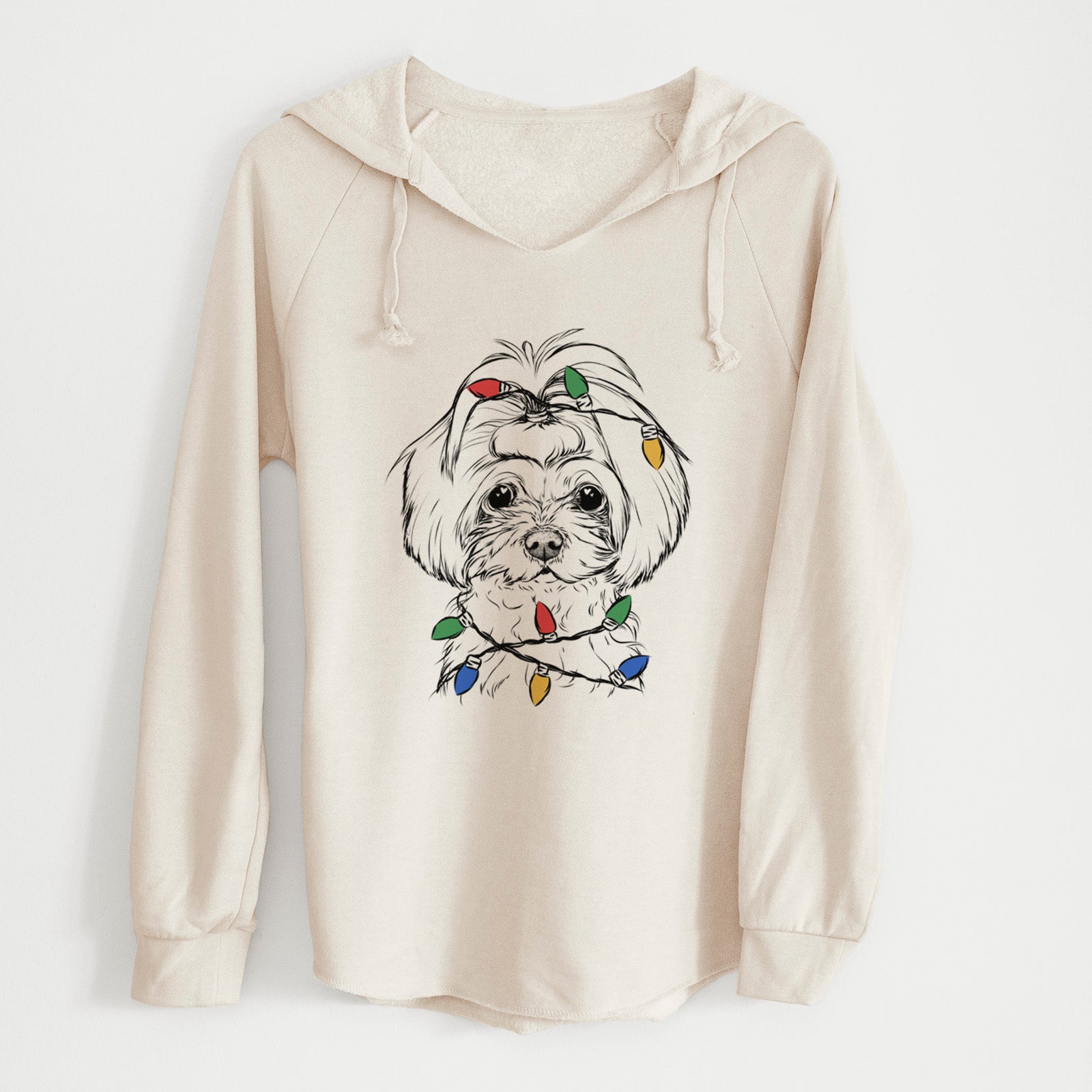 Christmas Lights Ellie the Maltese - Cali Wave Hooded Sweatshirt
