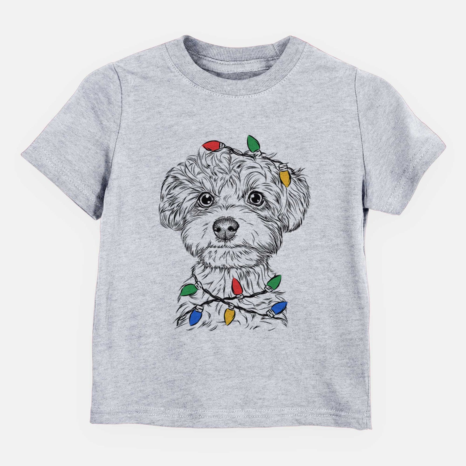 Christmas Lights Elliott the Yorkiepoo - Kids/Youth/Toddler Shirt