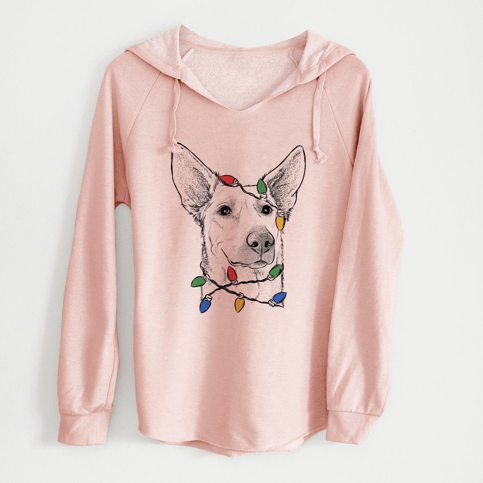 Christmas Lights Ember the Shepherd Mix - Cali Wave Hooded Sweatshirt