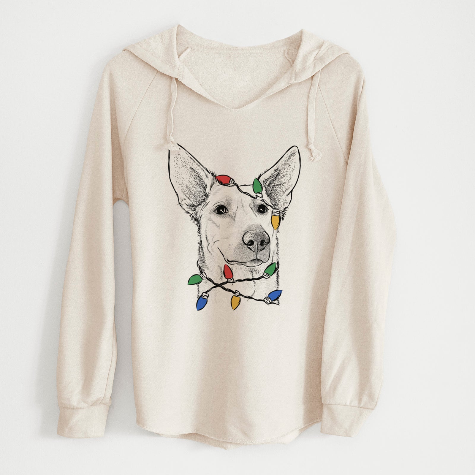 Christmas Lights Ember the Shepherd Mix - Cali Wave Hooded Sweatshirt