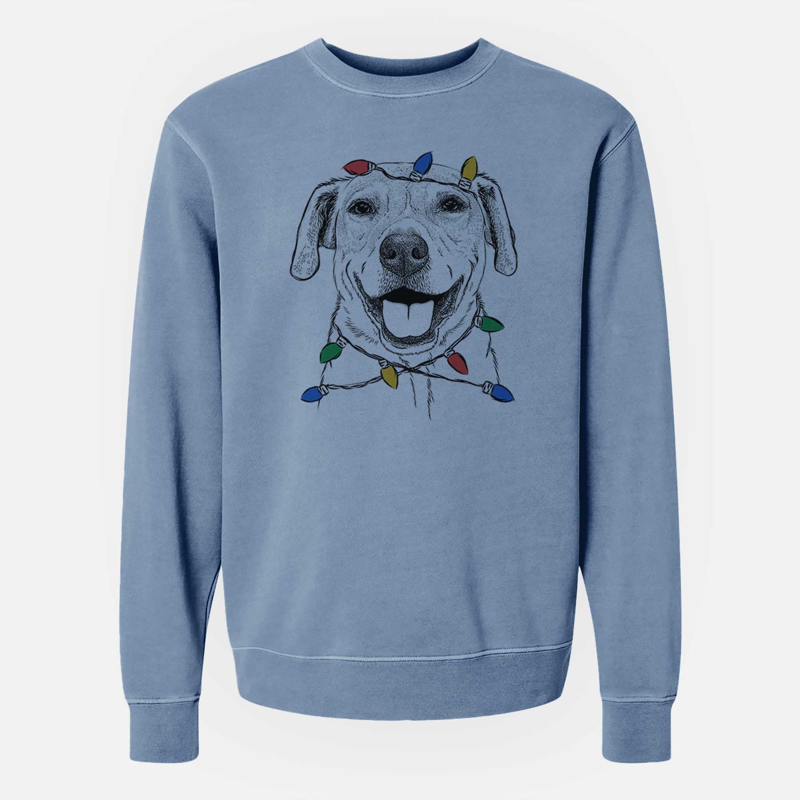 Christmas Lights Ernie the Mixed Breed - Unisex Pigment Dyed Crew Sweatshirt