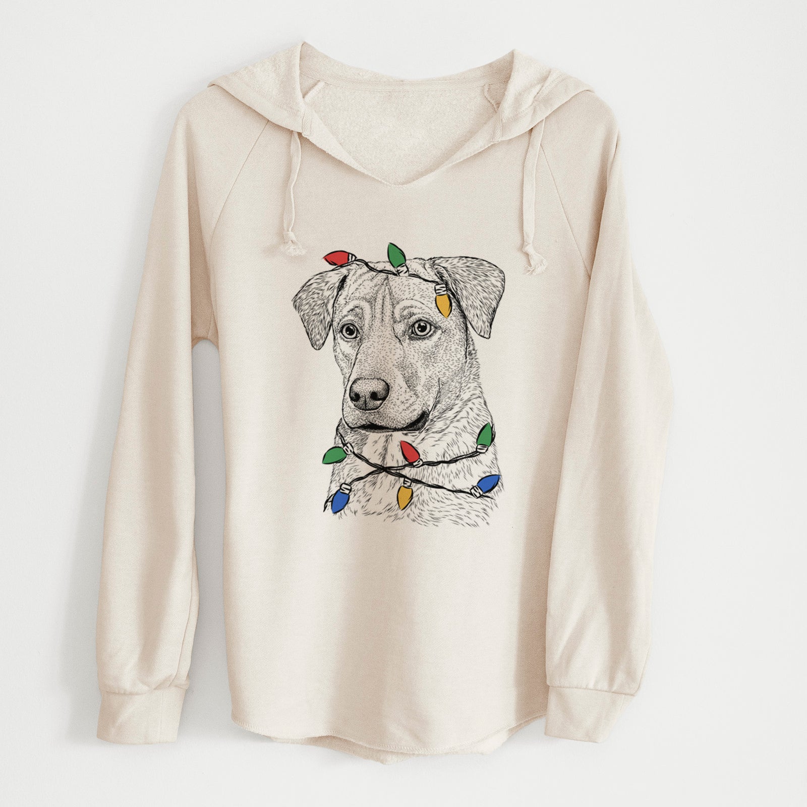 Christmas Lights Feta the Mixed Breed - Cali Wave Hooded Sweatshirt