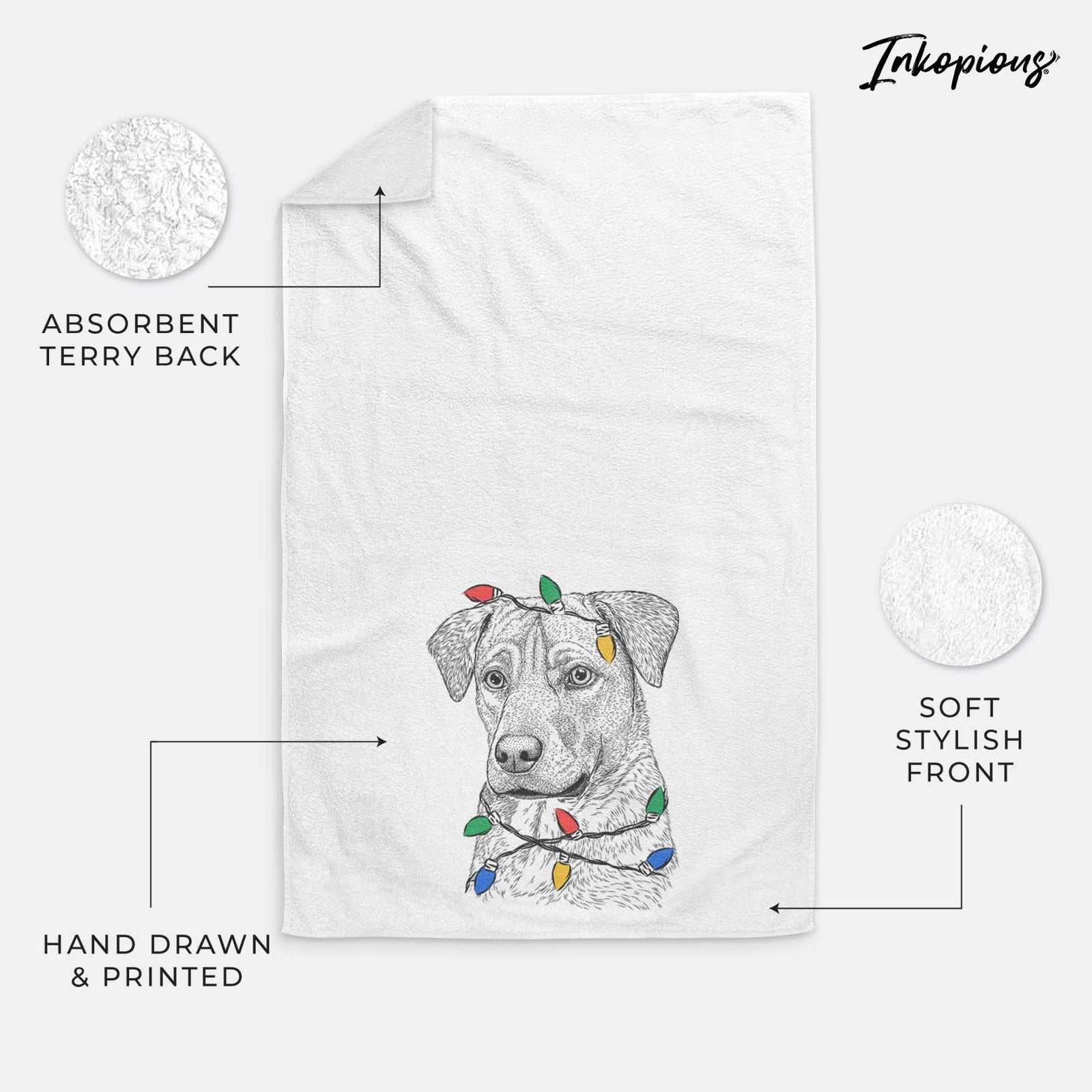 Feta the Mixed Breed Decorative Hand Towel