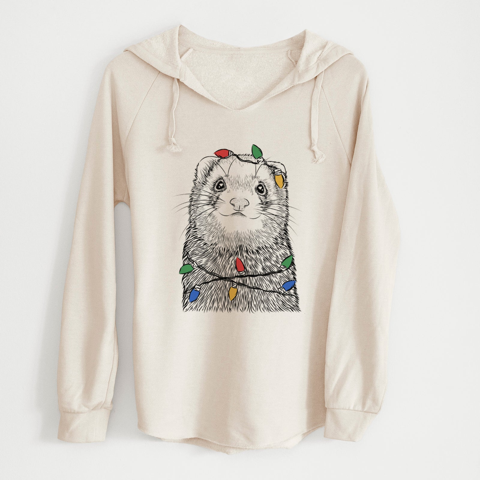 Christmas Lights Fig the Ferret - Cali Wave Hooded Sweatshirt