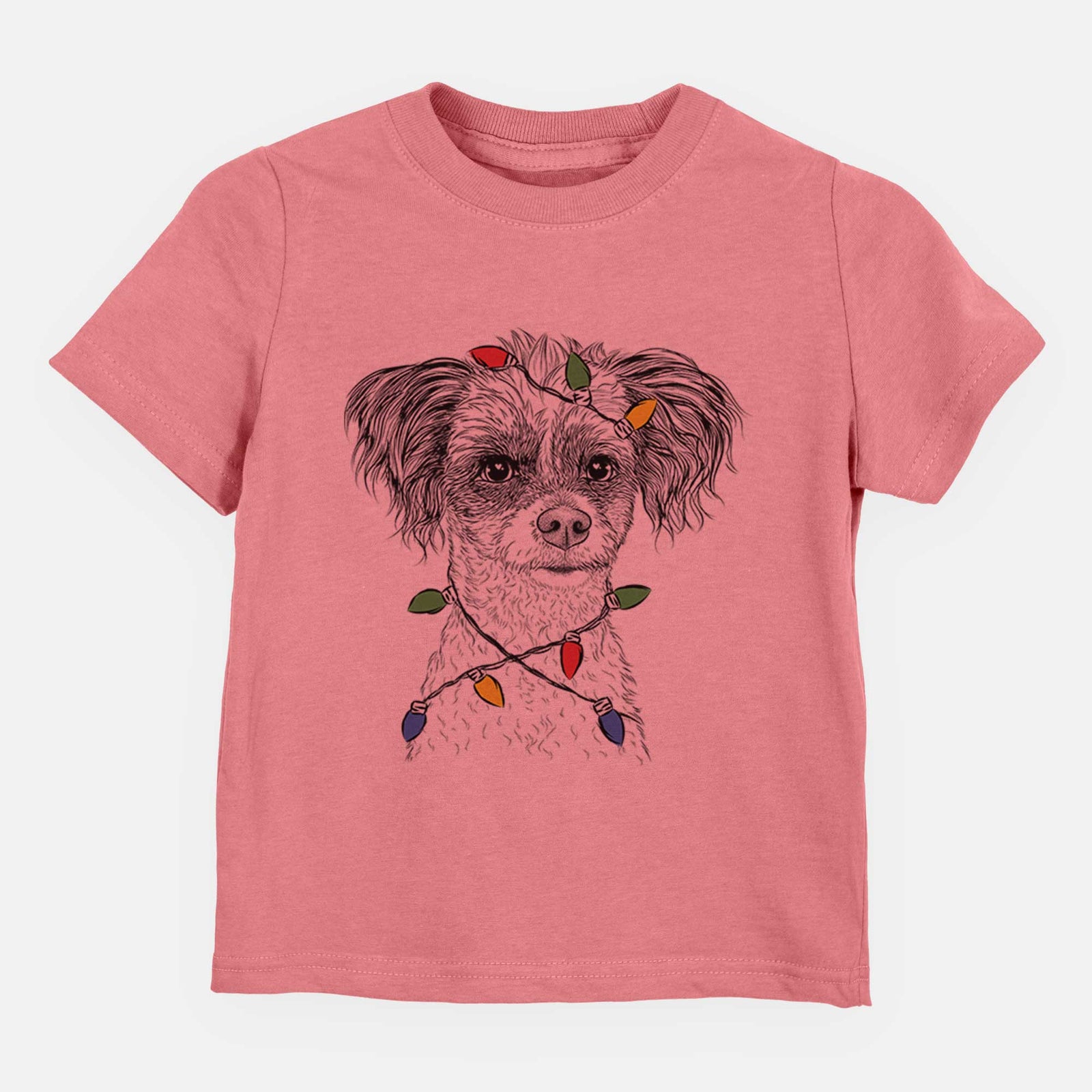 Christmas Lights Finley the Papillon Mix - Kids/Youth/Toddler Shirt