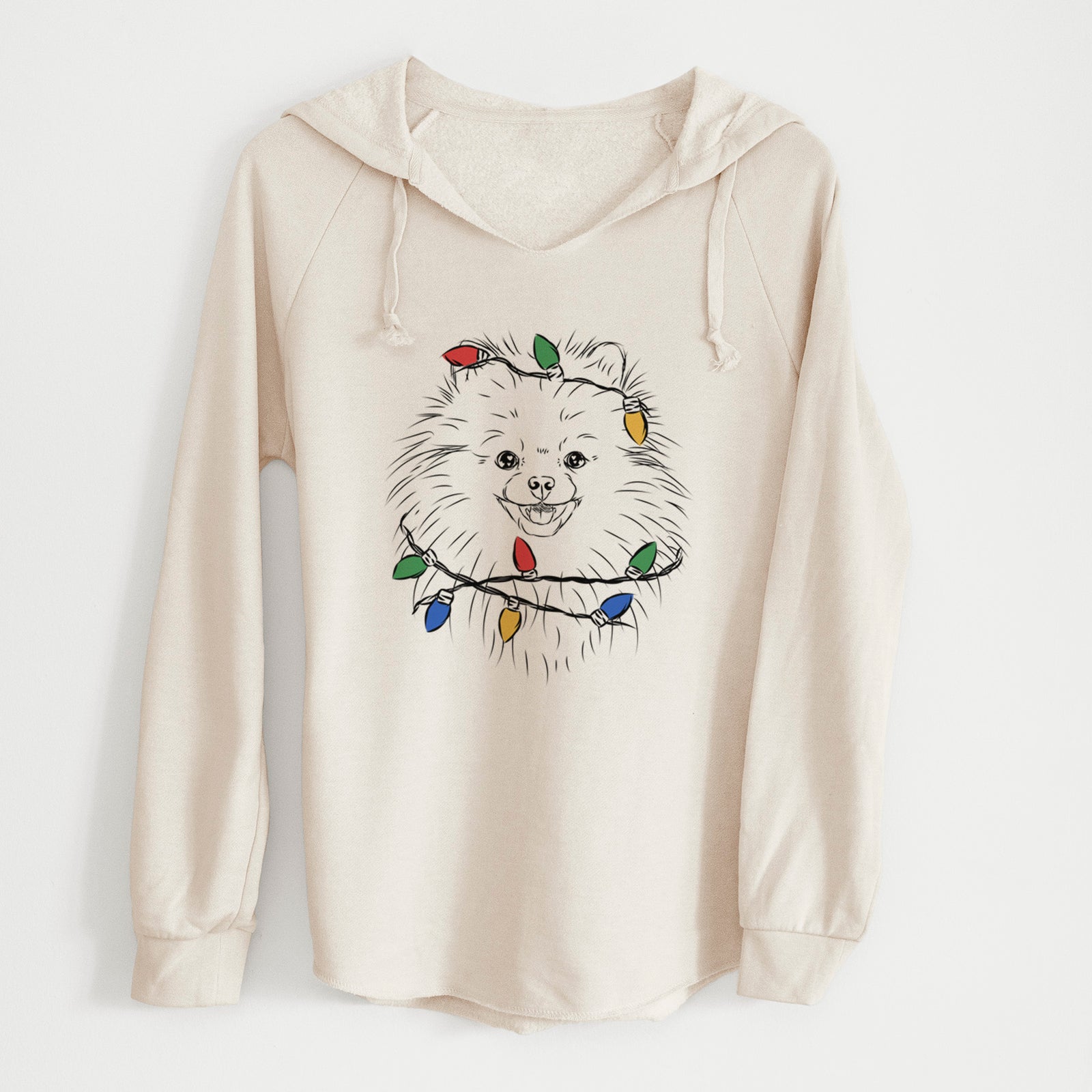 Christmas Lights Finn the Pomeranian - Cali Wave Hooded Sweatshirt