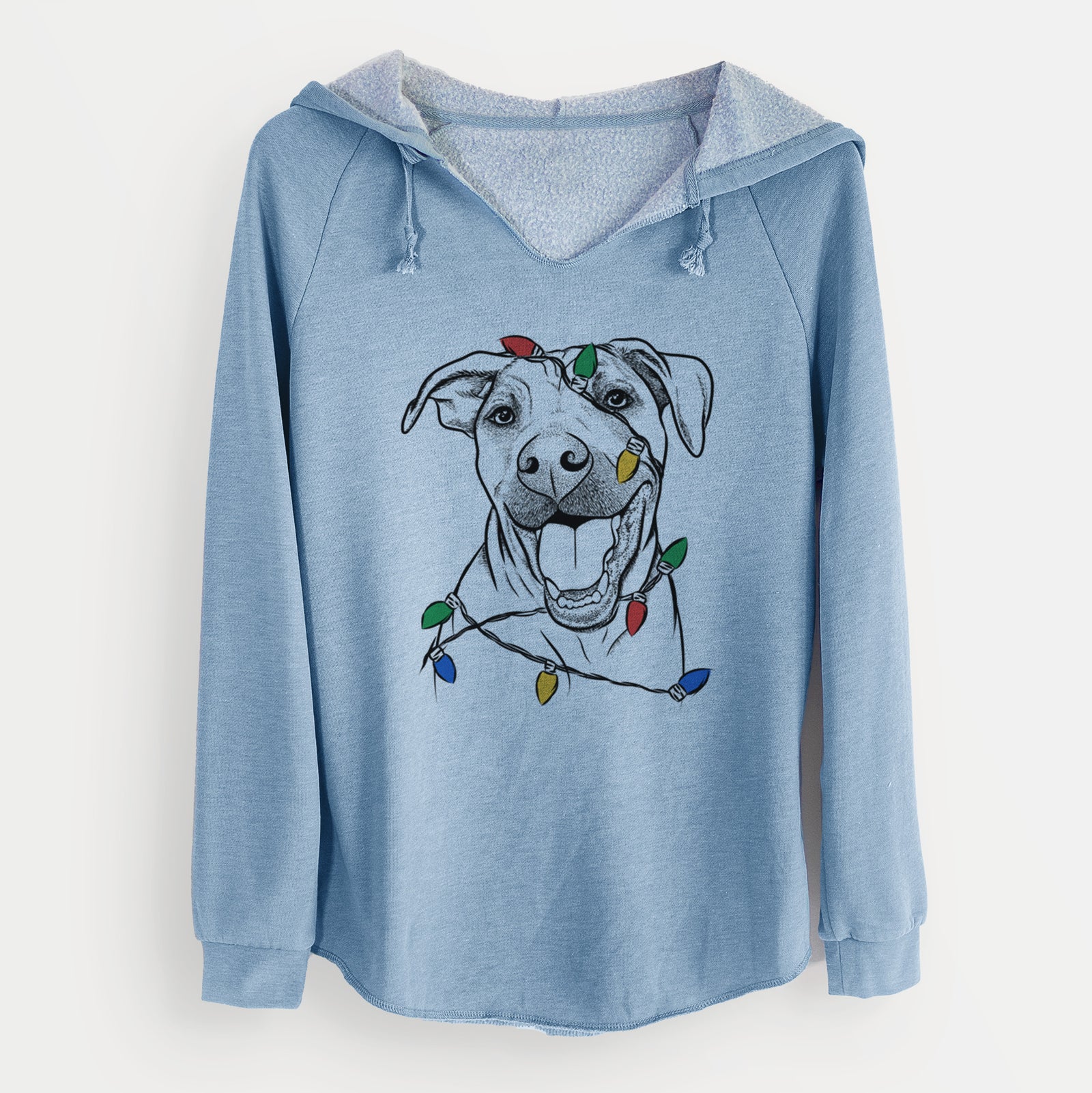 Christmas Lights Finn the Hound Mix - Cali Wave Hooded Sweatshirt