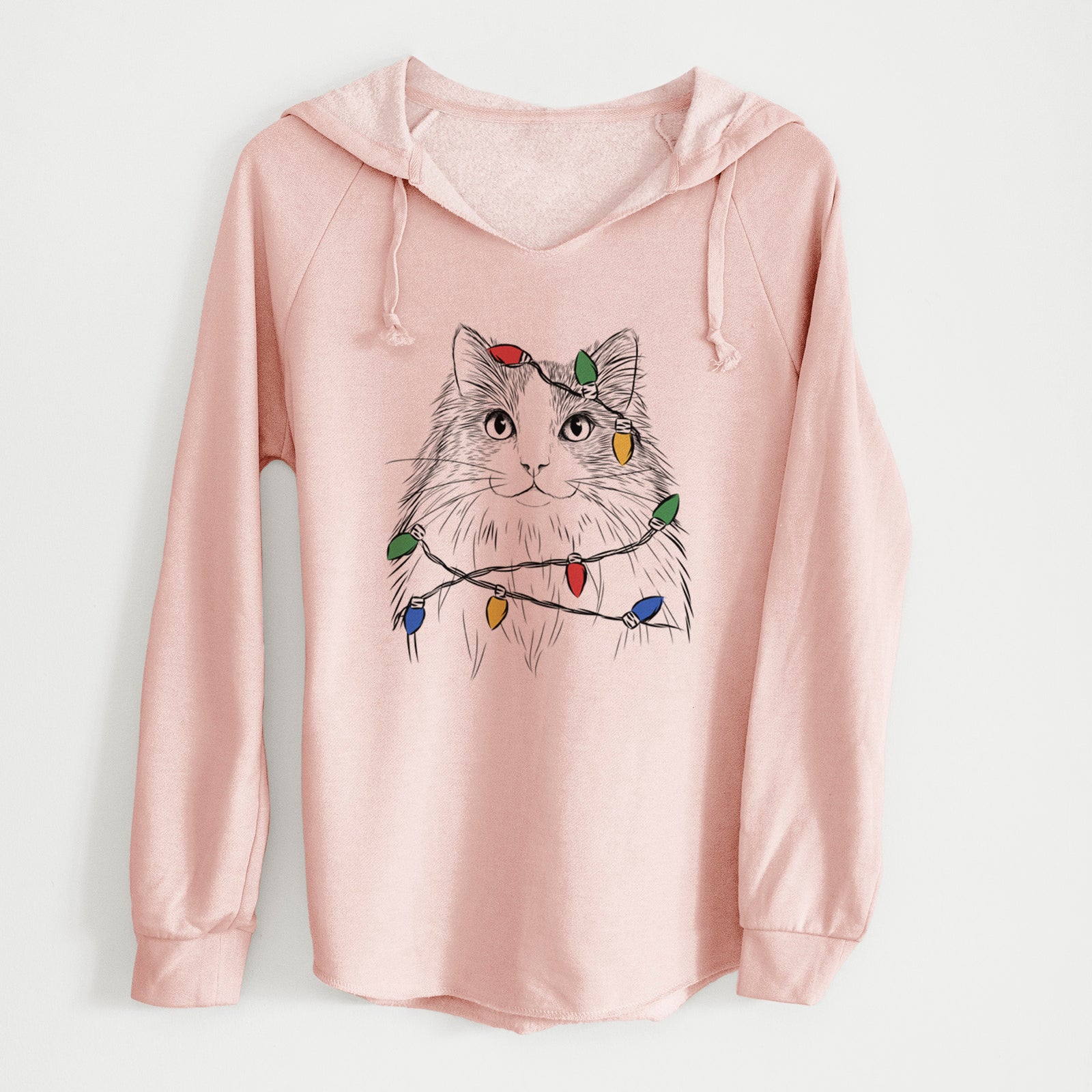 Christmas Lights Fiona the Ragdoll Cat - Cali Wave Hooded Sweatshirt
